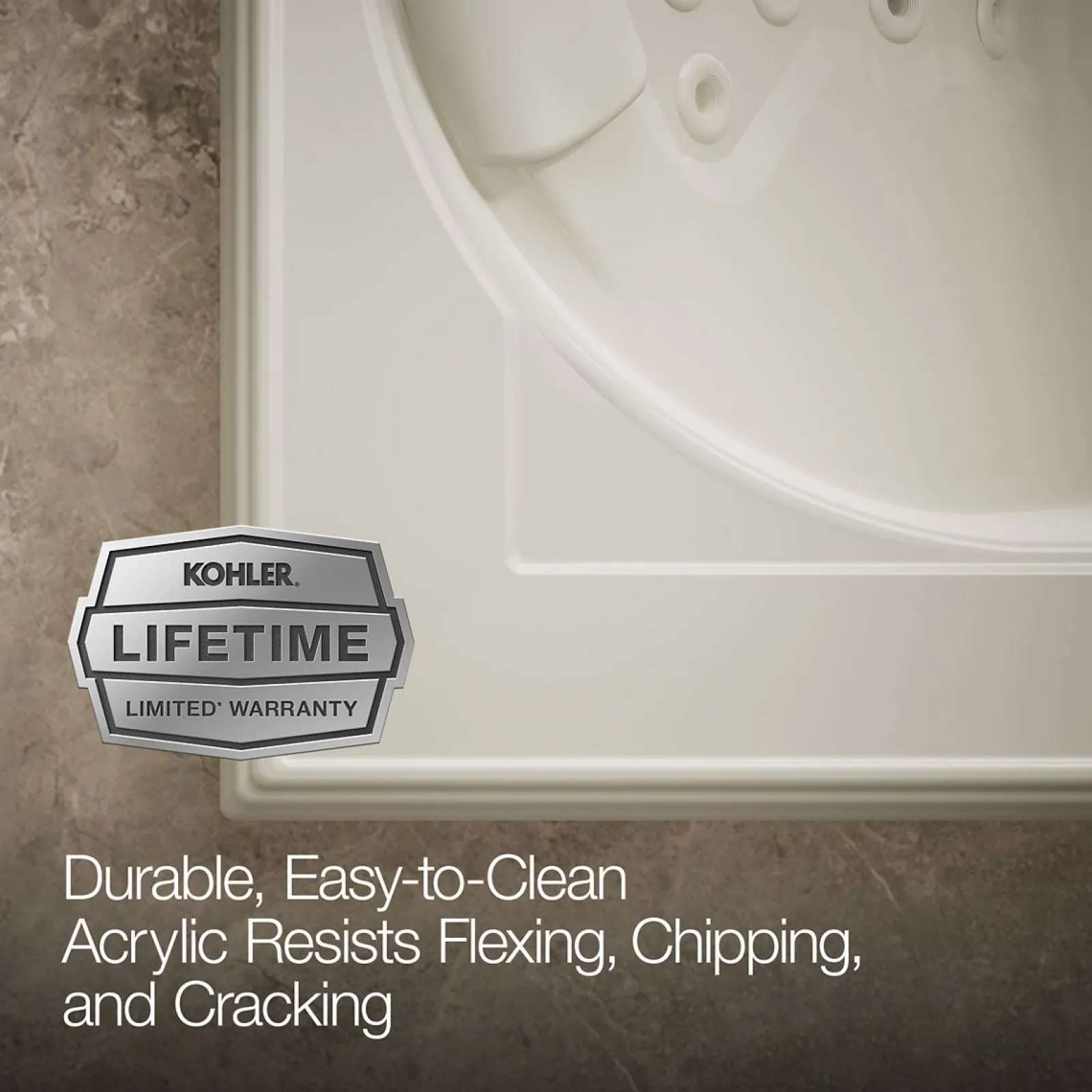 72" x 42" drop-in Effervescence whirlpool bath^Kohler Hot