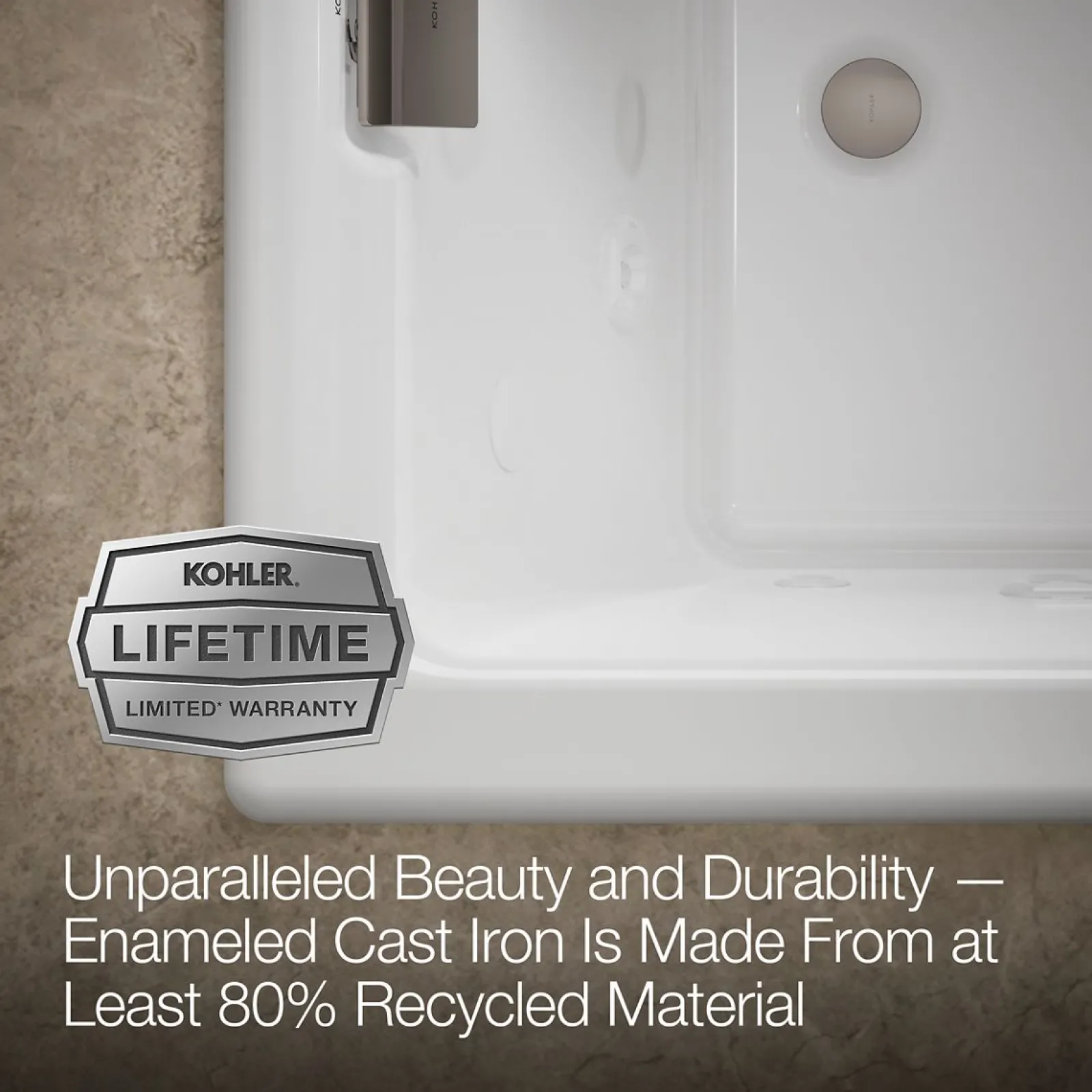 66" x 36" drop-in Effervescence whirlpool bath^Kohler Hot