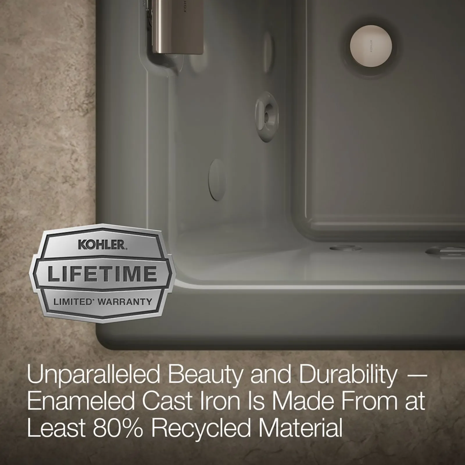 66" x 36" drop-in Effervescence whirlpool bath^Kohler Hot