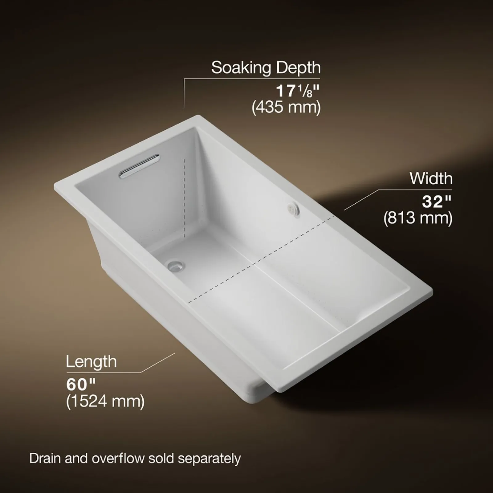 60" x 32" drop-in Heated BubbleMassage™ air bath^Kohler New