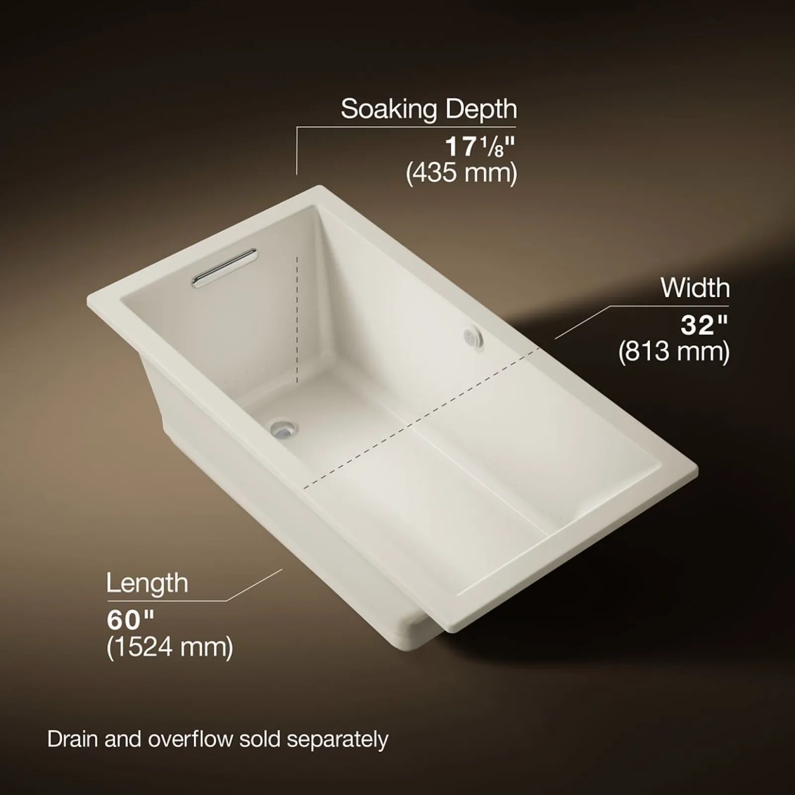 60" x 32" drop-in Heated BubbleMassage™ air bath^Kohler New