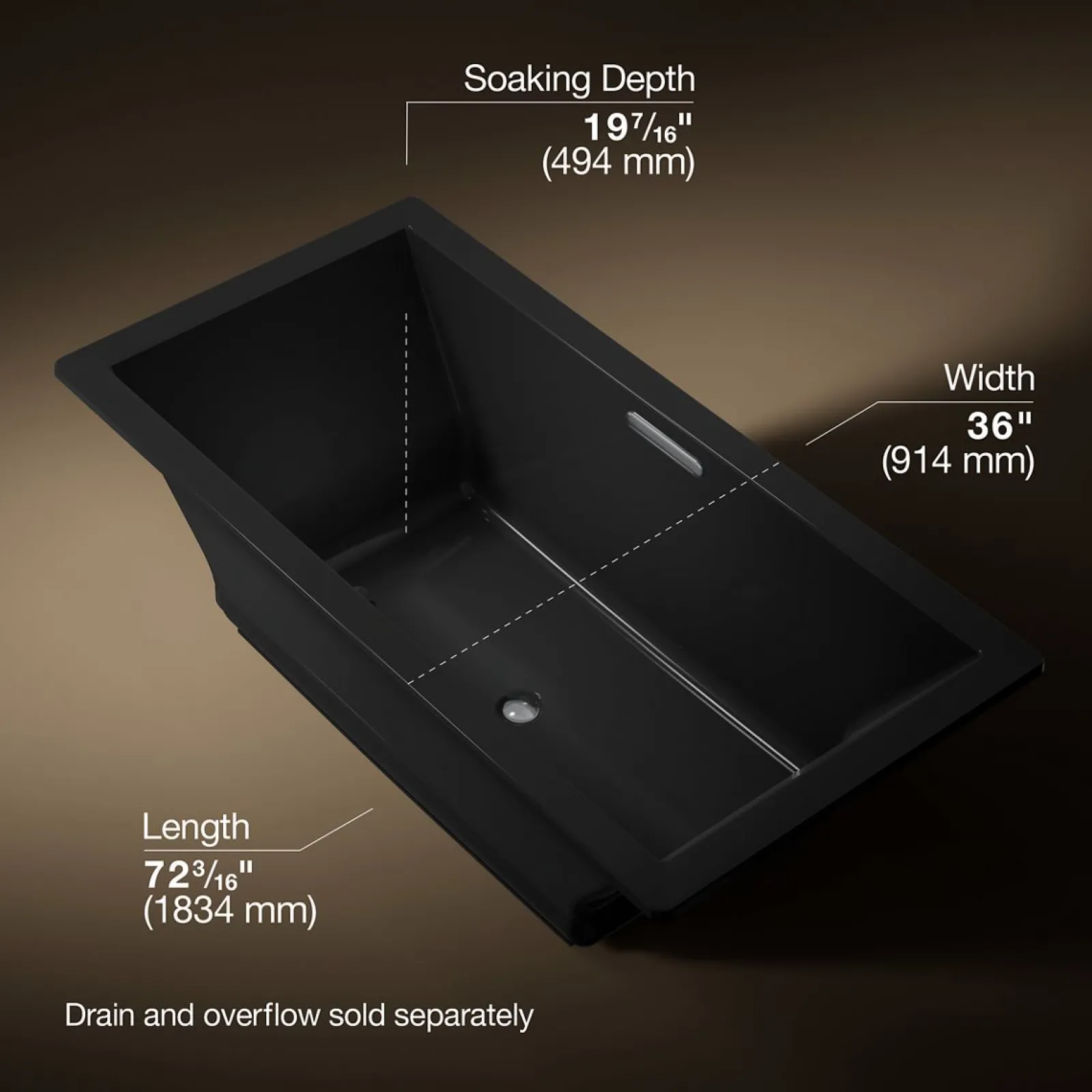 72" x 36" drop-in Heated BubbleMassage™ air bath^Kohler Discount