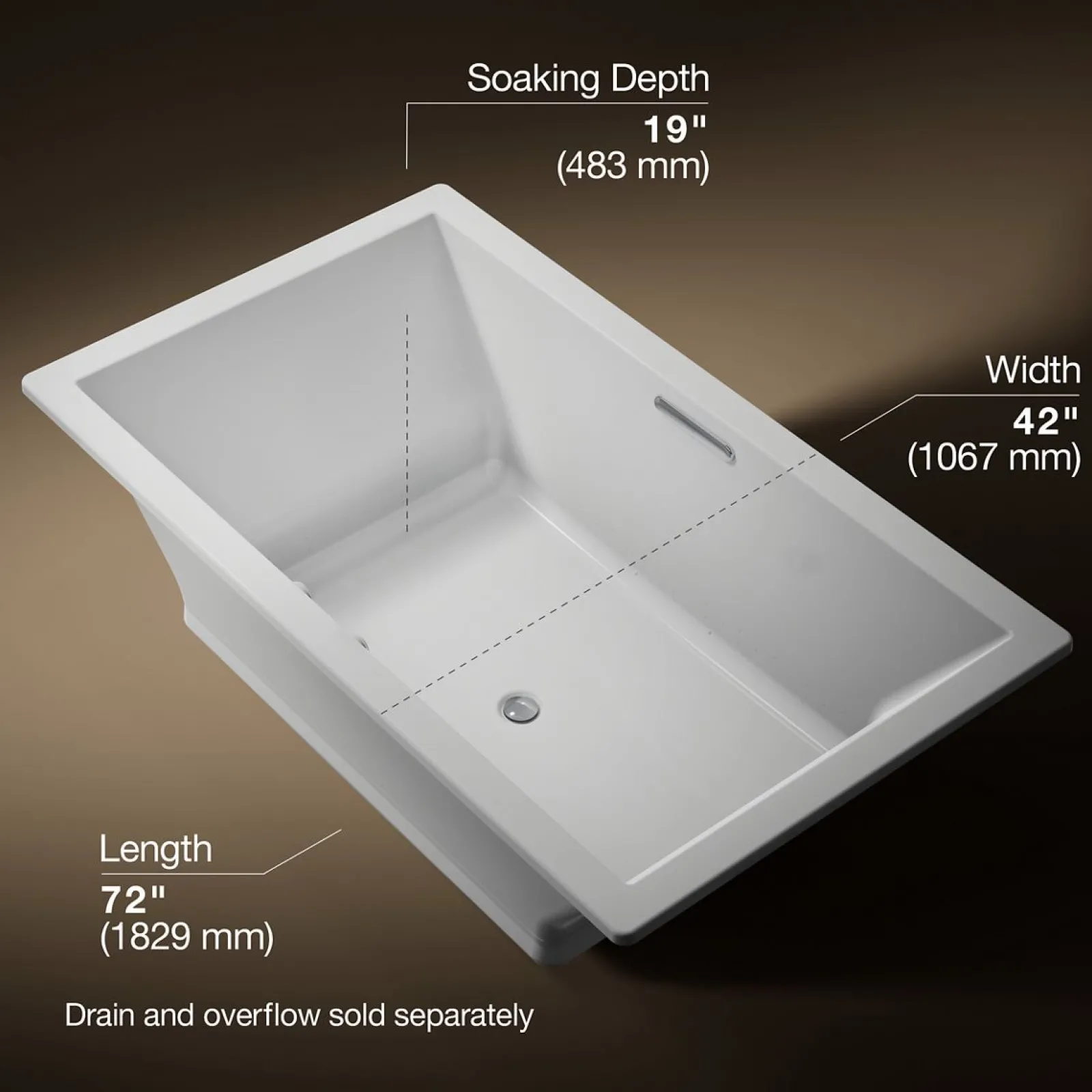 72" x 42" drop-in Heated BubbleMassage™ air bath with Bask® heated surface^Kohler Outlet