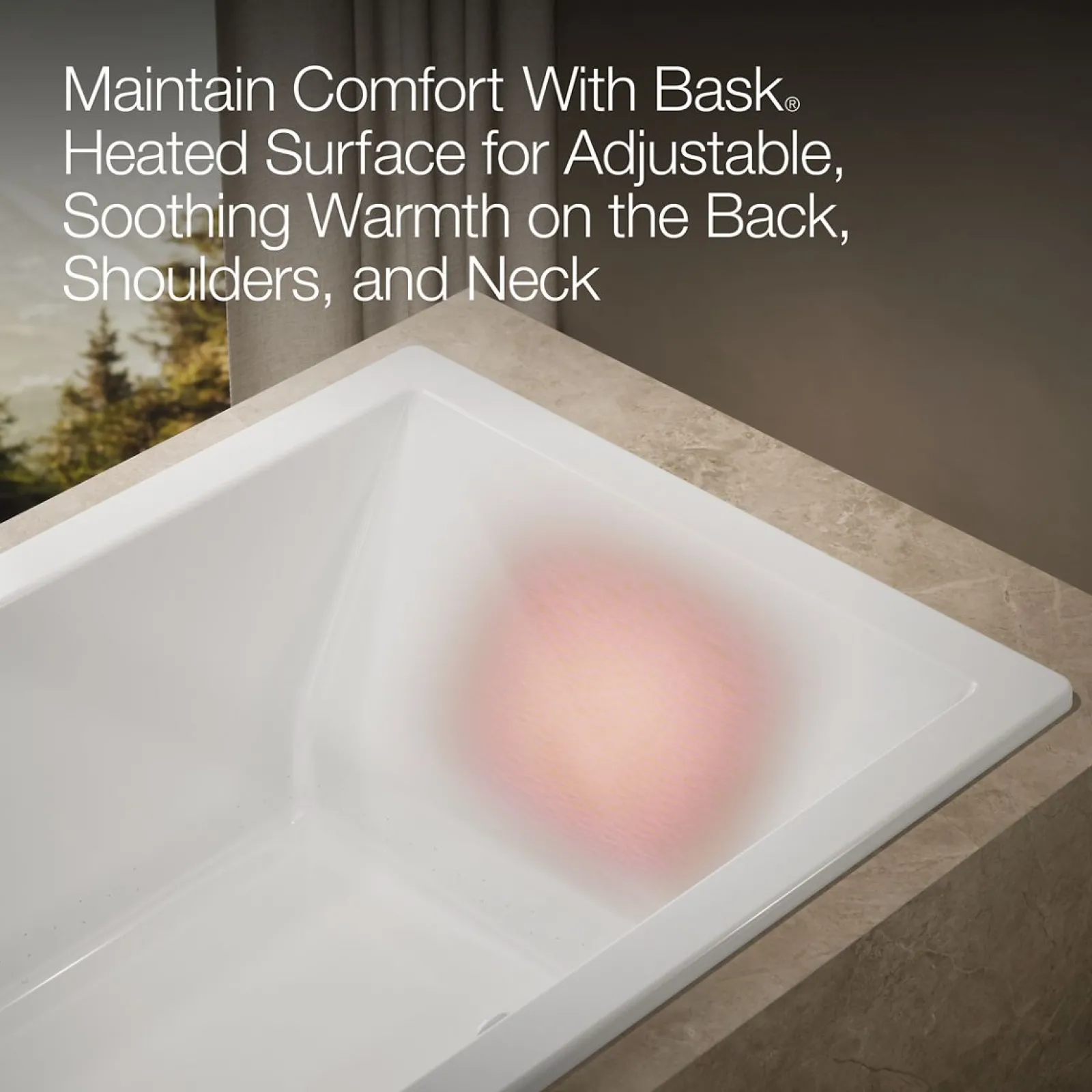 72" x 42" drop-in Heated BubbleMassage™ air bath with Bask® heated surface^Kohler Outlet