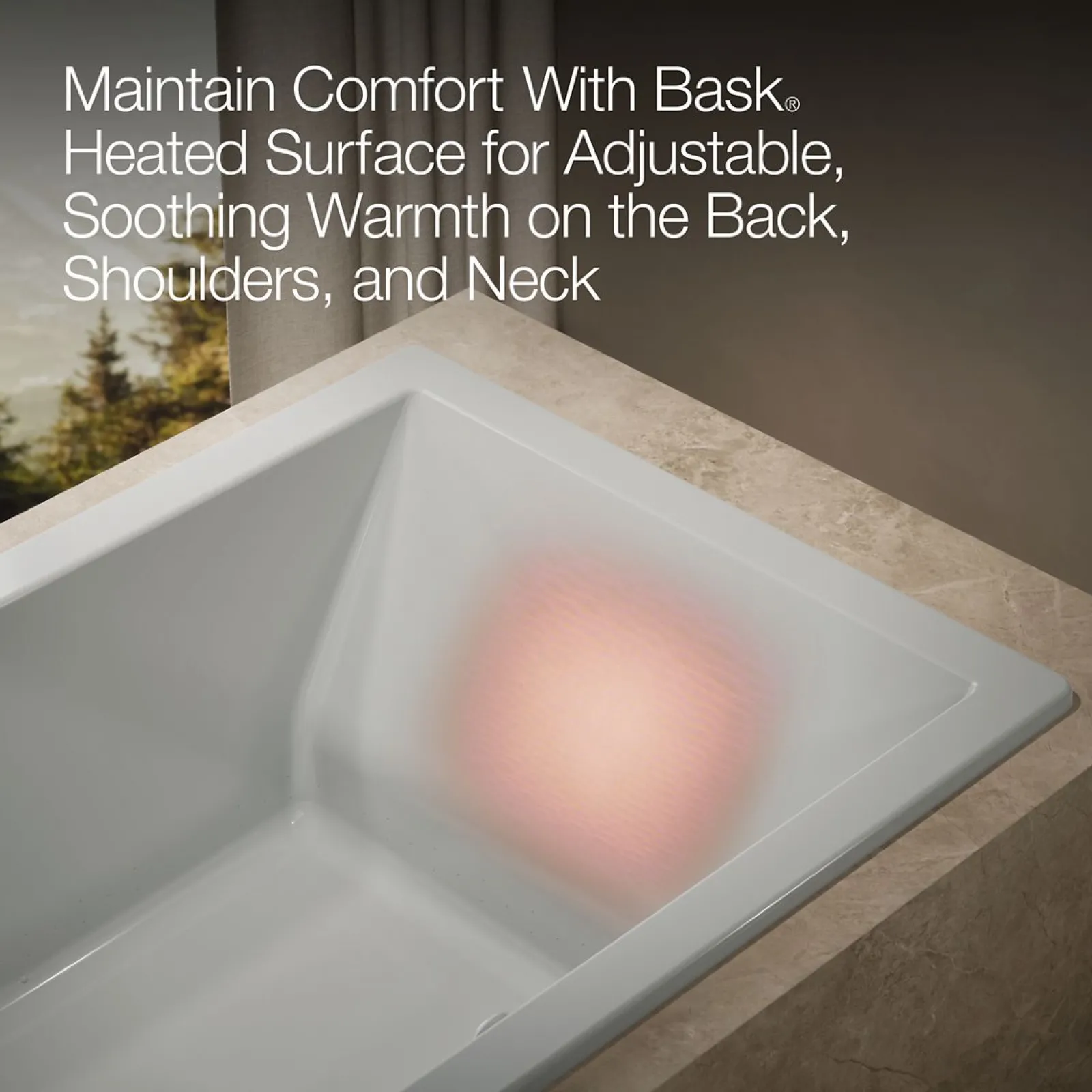 72" x 42" drop-in Heated BubbleMassage™ air bath with Bask® heated surface^Kohler Outlet