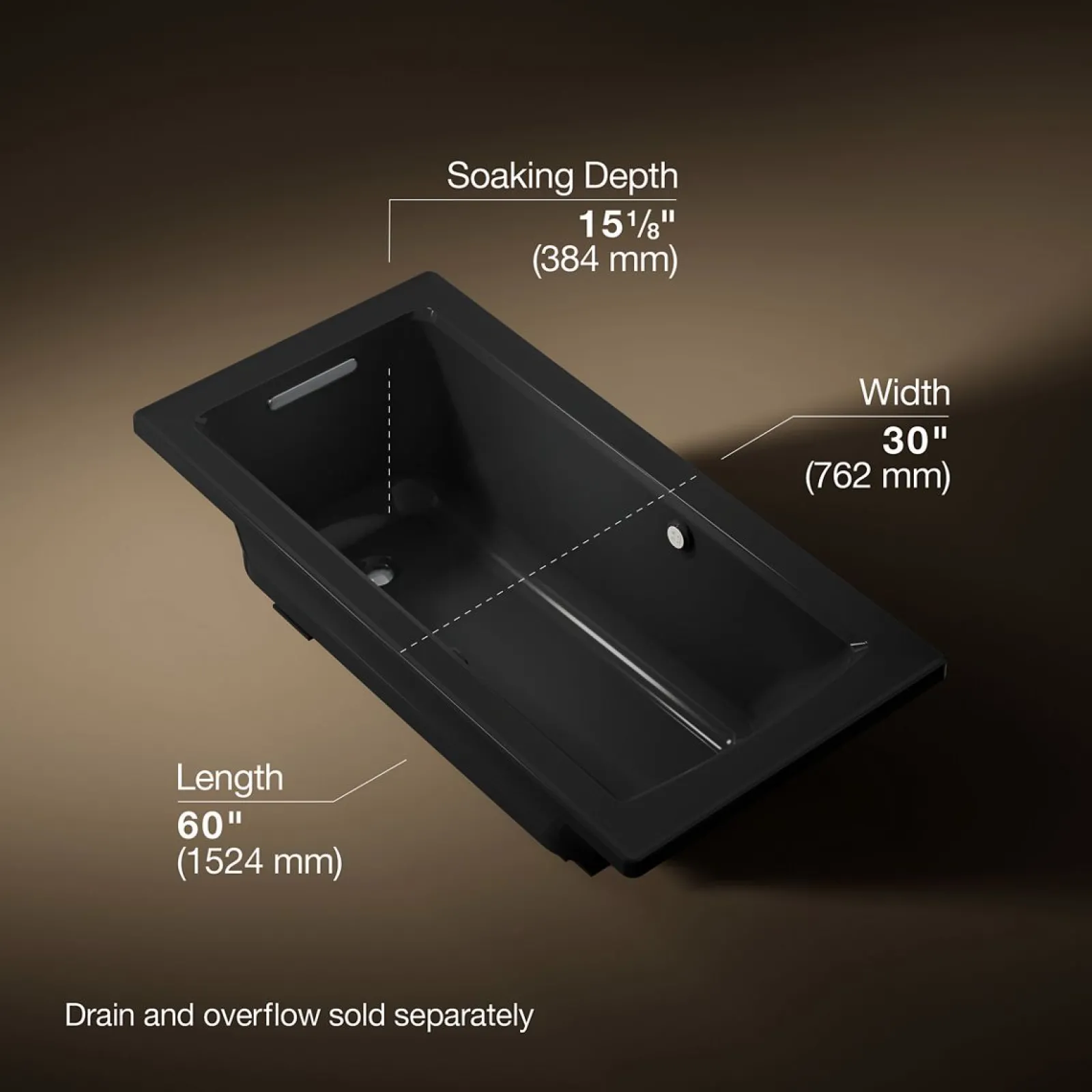 60" x 30" drop-in Heated BubbleMassage™ air bath with Bask® heated surface^Kohler Clearance
