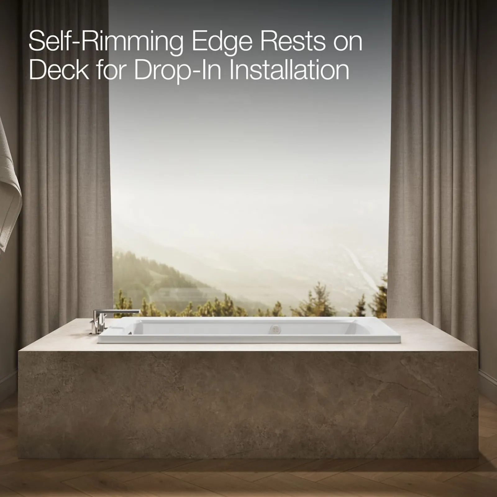 60" x 30" drop-in Heated BubbleMassage™ air bath with Bask® heated surface^Kohler Clearance
