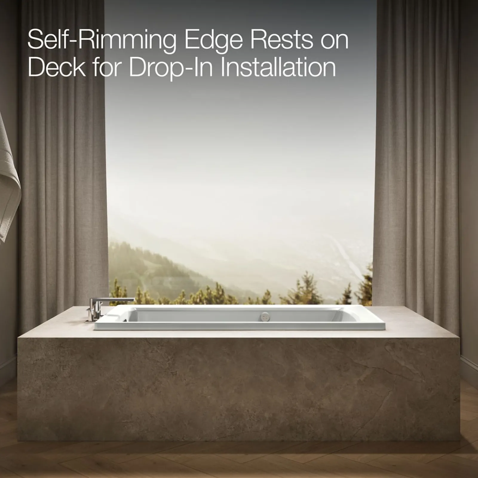 60" x 30" drop-in Heated BubbleMassage™ air bath with Bask® heated surface^Kohler Clearance