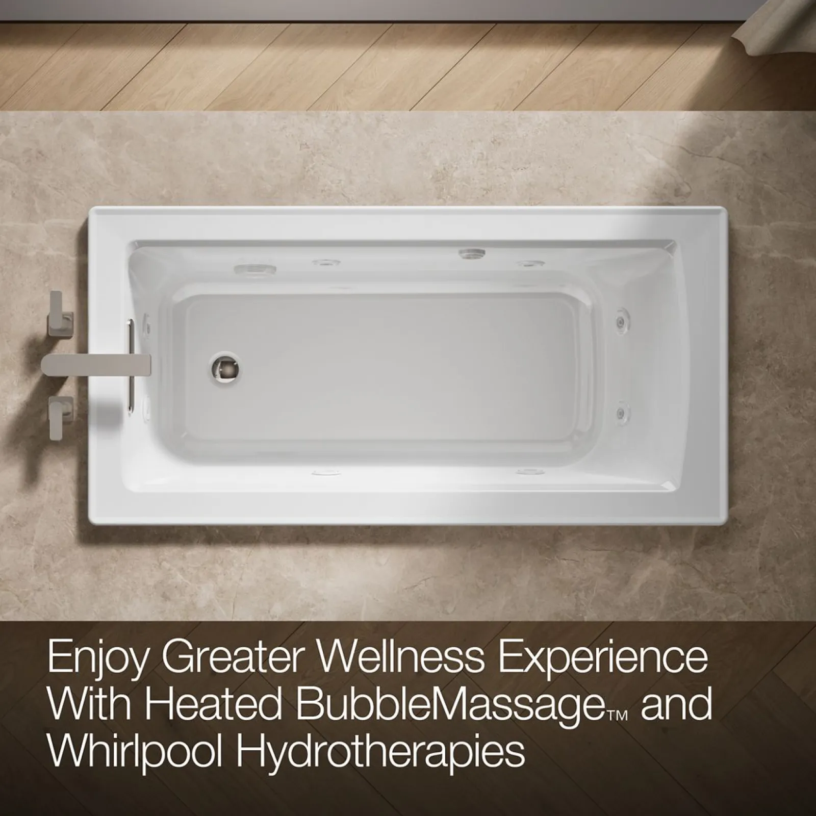 60" x 30" drop-in Heated BubbleMassage™ air bath with whirlpool^Kohler Sale