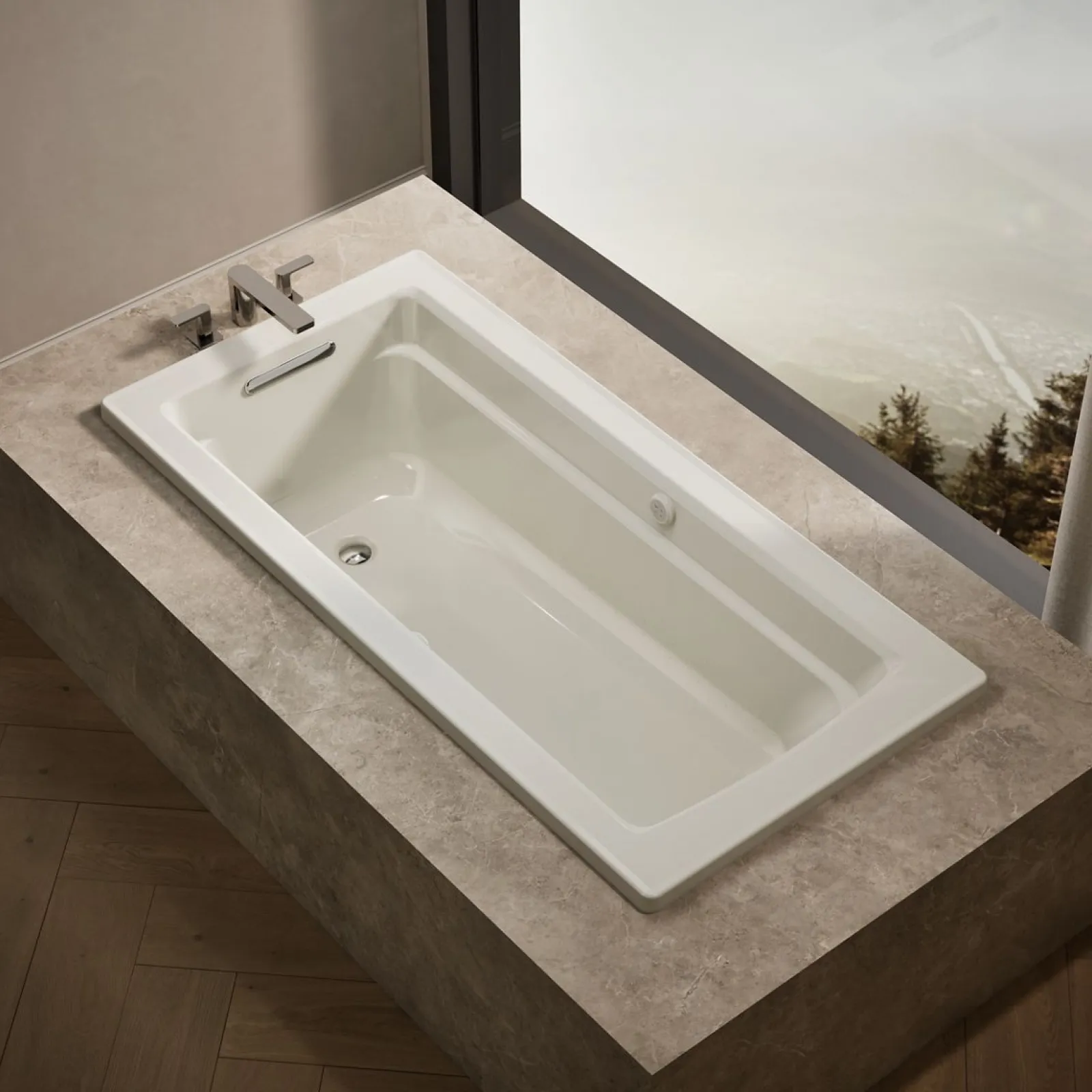 66" x 32" drop-in Heated BubbleMassage™ air bath with Bask® heated surface^Kohler