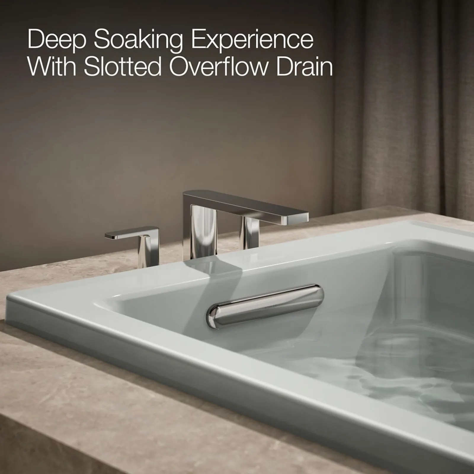 66" x 32" drop-in Heated BubbleMassage™ air bath with Bask® heated surface^Kohler
