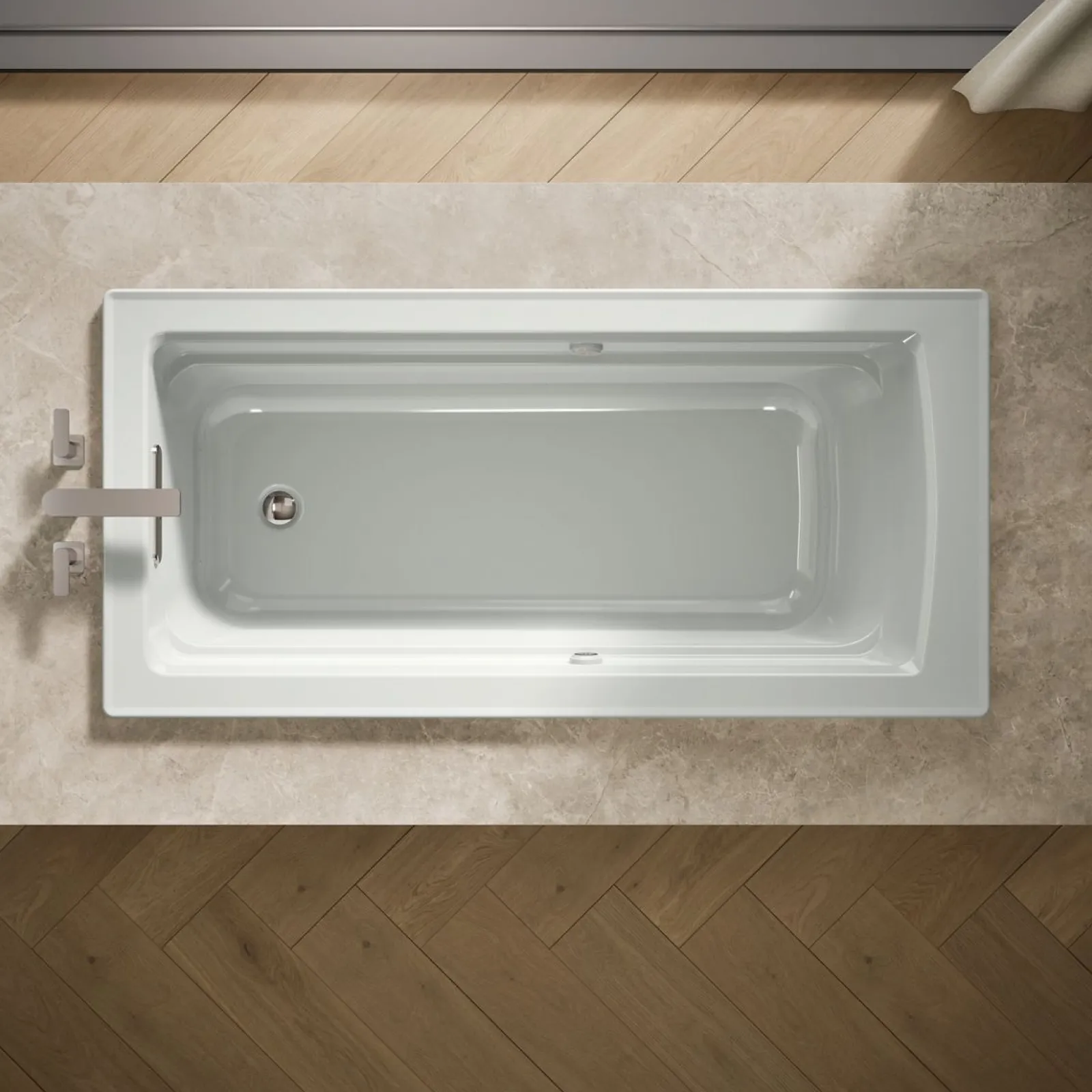 66" x 32" drop-in Heated BubbleMassage™ air bath with Bask® heated surface^Kohler