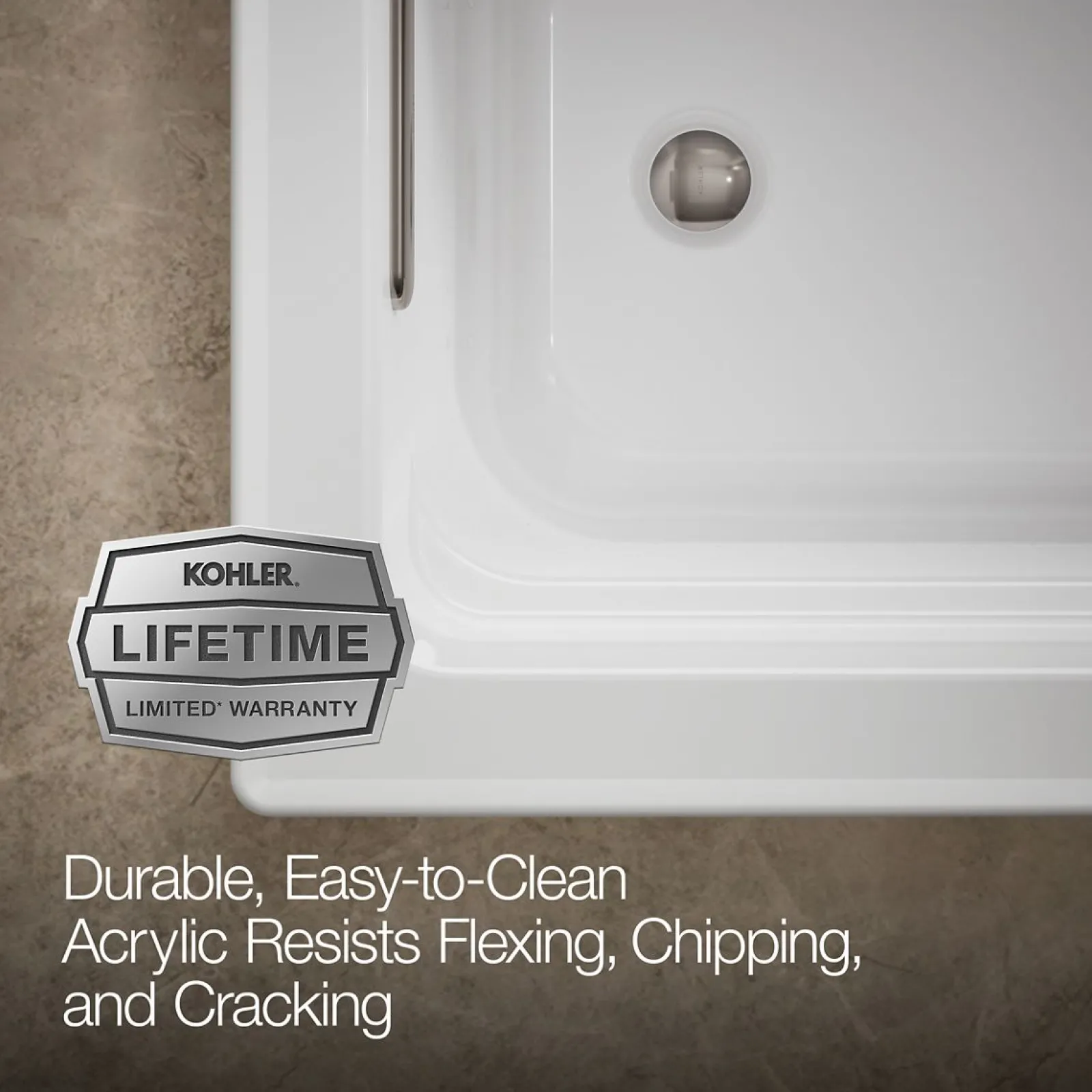 66" x 32" drop-in Heated BubbleMassage™ air bath with Bask® heated surface^Kohler