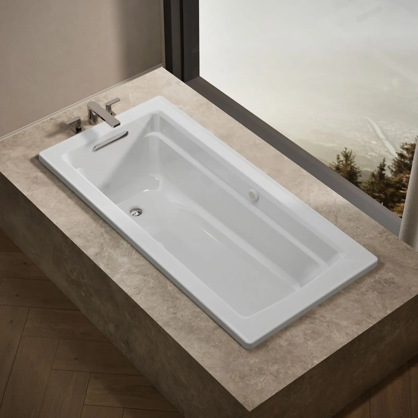 66" x 32" drop-in Heated BubbleMassage™ air bath with Bask® heated surface^Kohler