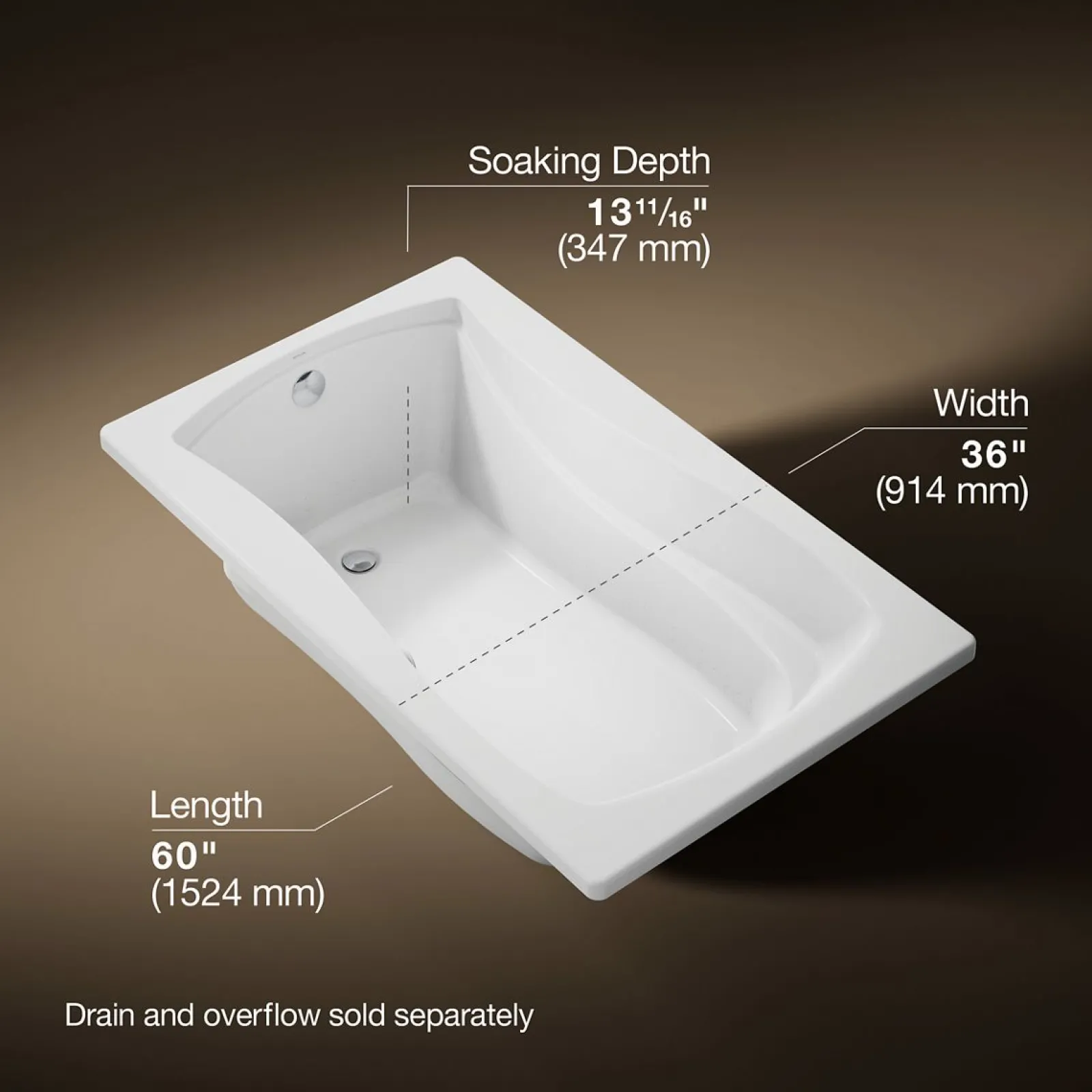 60" x 36" drop-in Heated BubbleMassage™ air bath^Kohler Sale