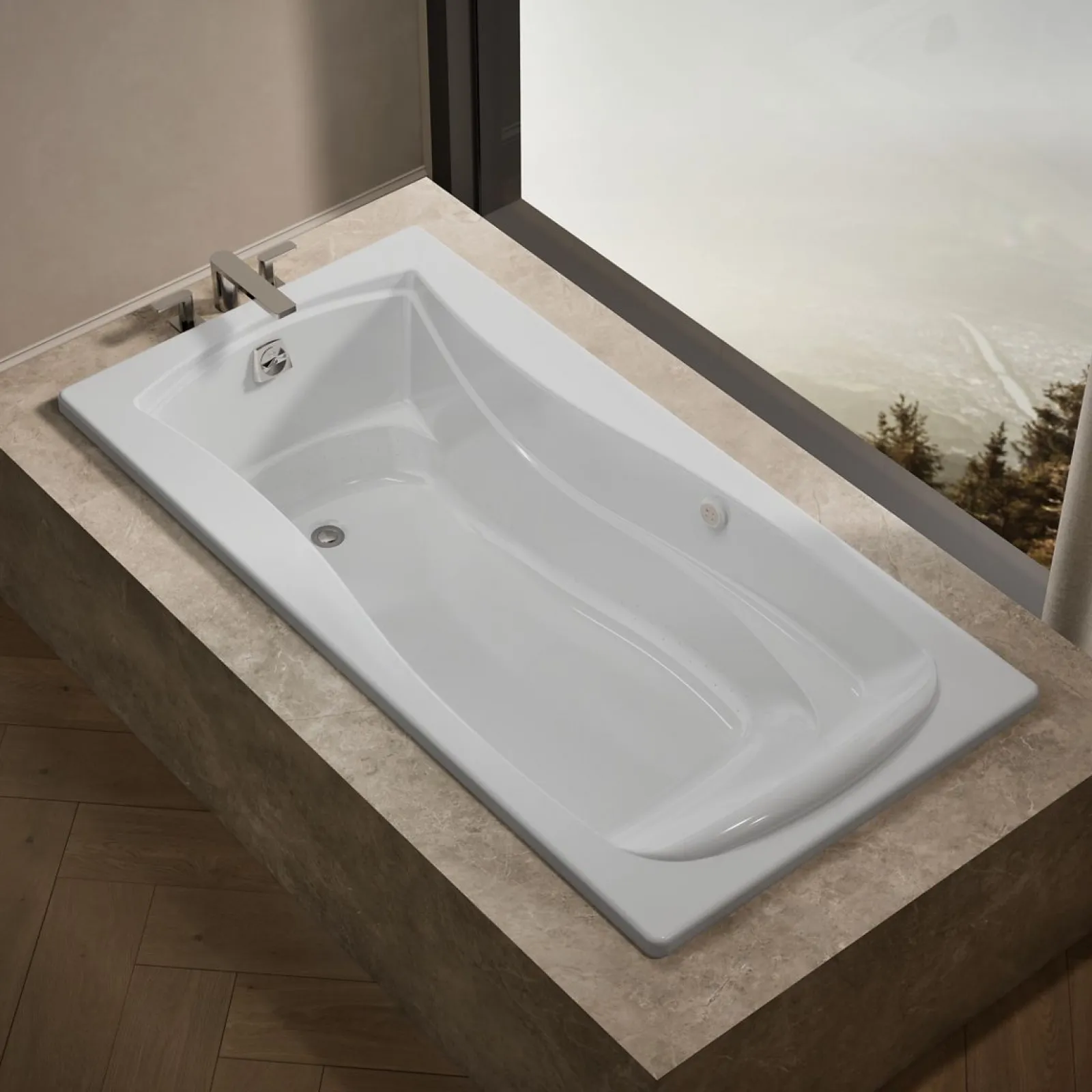 72-1/4" x 36-1/4" drop-in Heated BubbleMassage™ air bath^Kohler