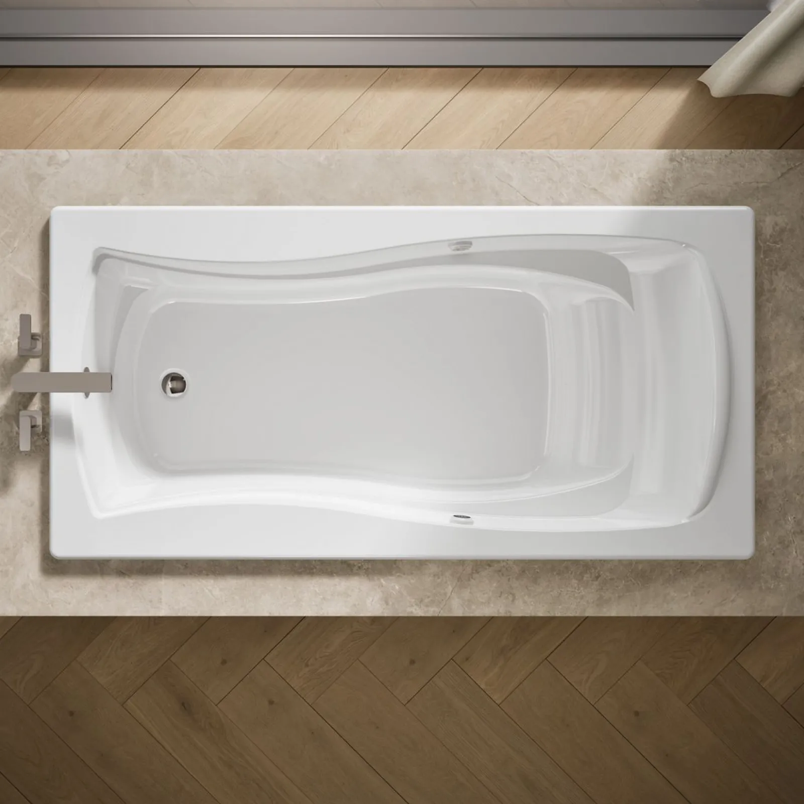72-1/4" x 36-1/4" drop-in Heated BubbleMassage™ air bath with Bask® heated surface^Kohler