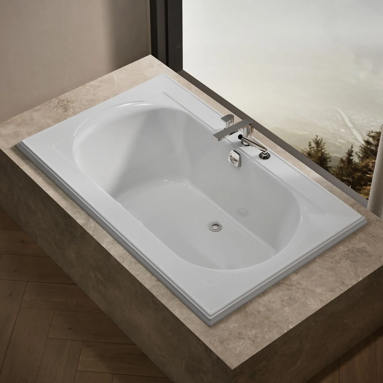 66" x 42" drop-in Heated BubbleMassage™ air bath with Bask® heated surface^Kohler Discount