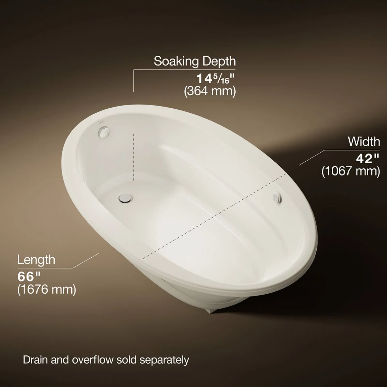 66" x 42" drop-in Heated BubbleMassage™ air bath^Kohler Discount