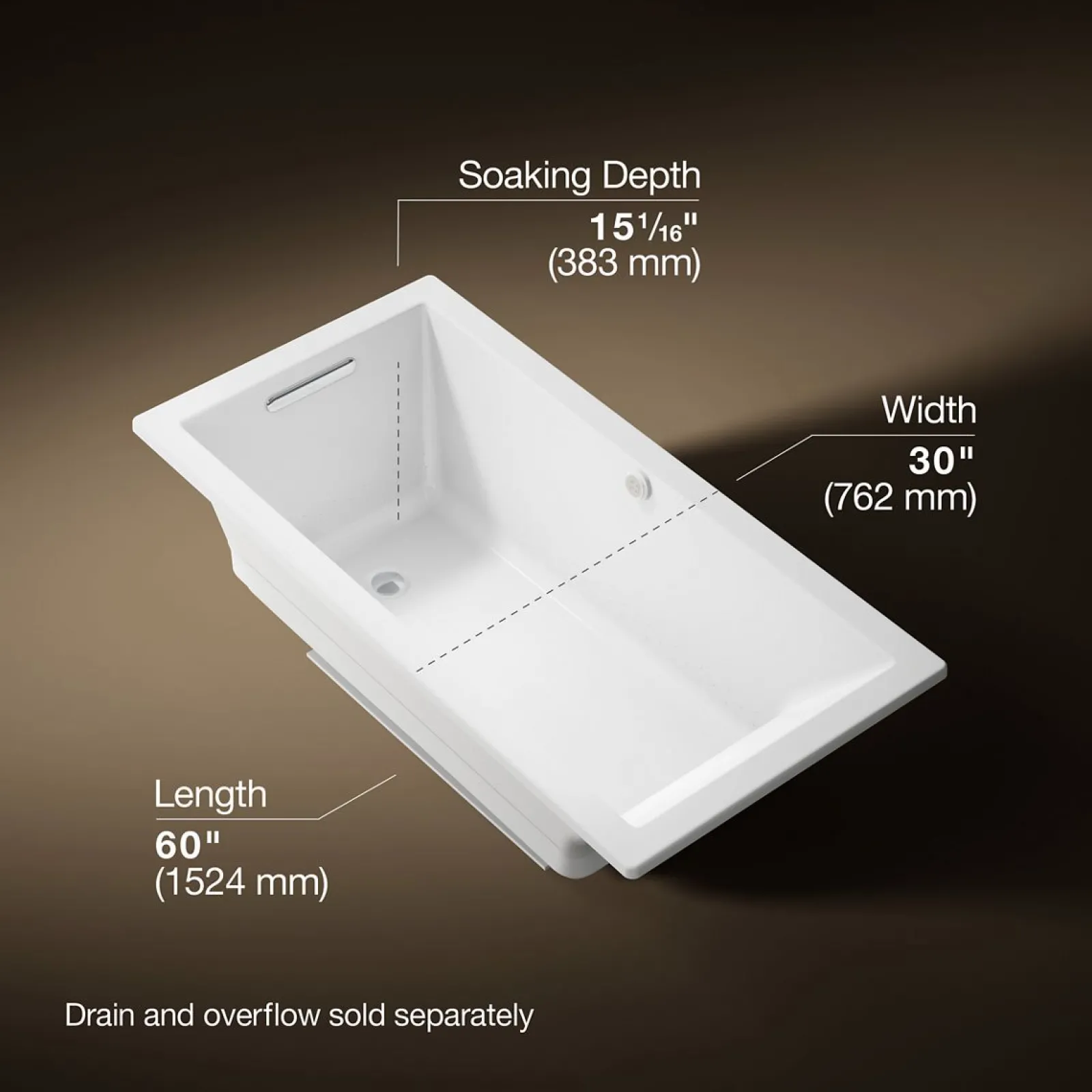 60" x 30" drop-in Heated BubbleMassage™ air bath^Kohler New
