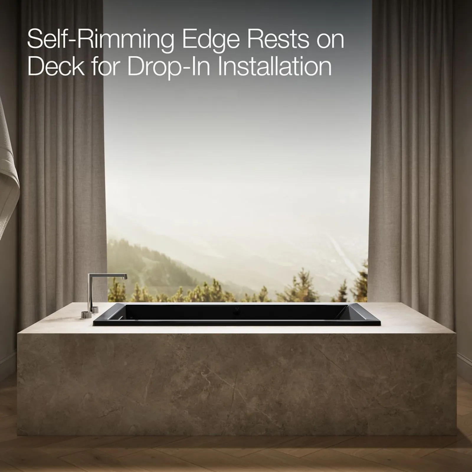 60" x 30" drop-in Heated BubbleMassage™ air bath with whirlpool^Kohler