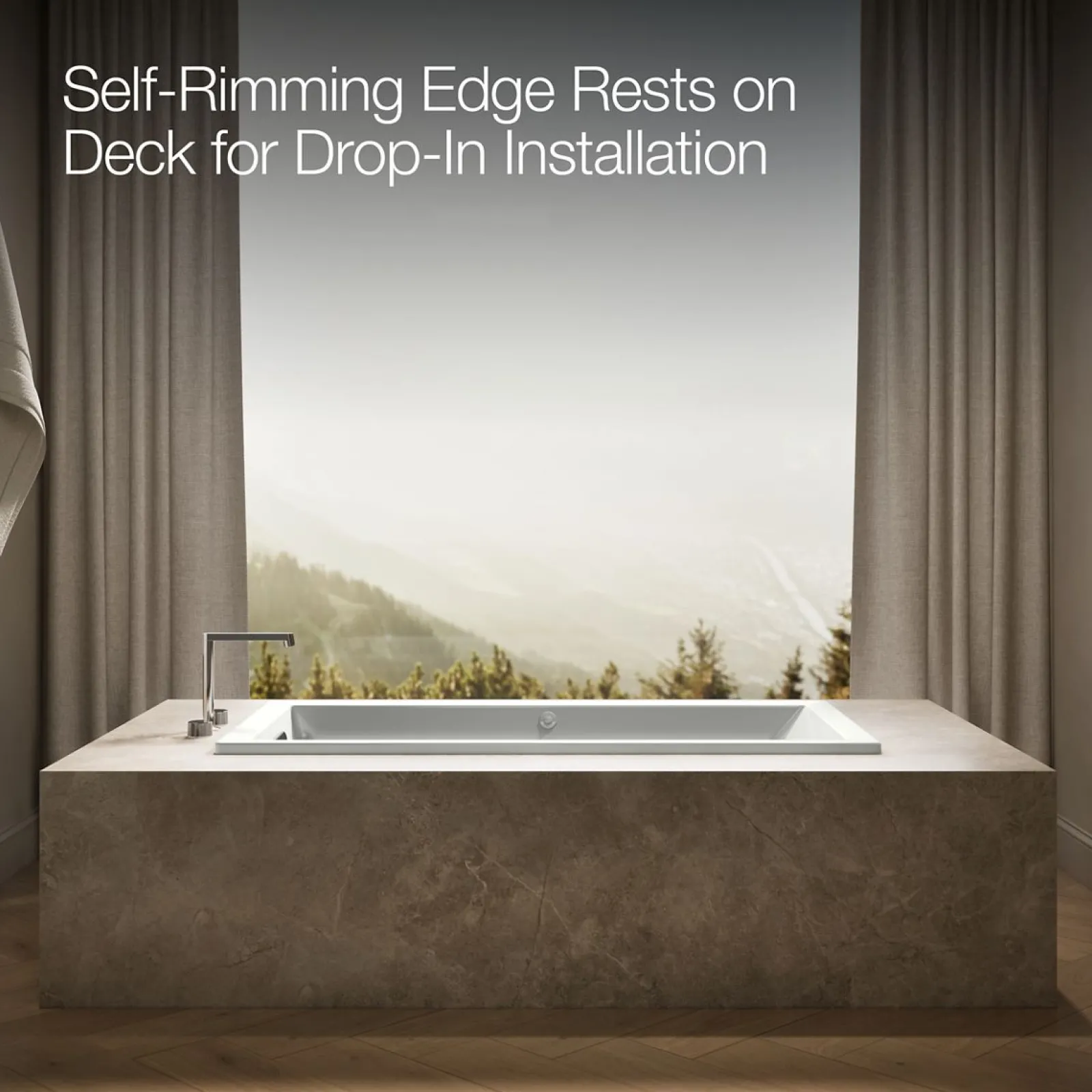 60" x 30" drop-in Heated BubbleMassage™ air bath with whirlpool^Kohler