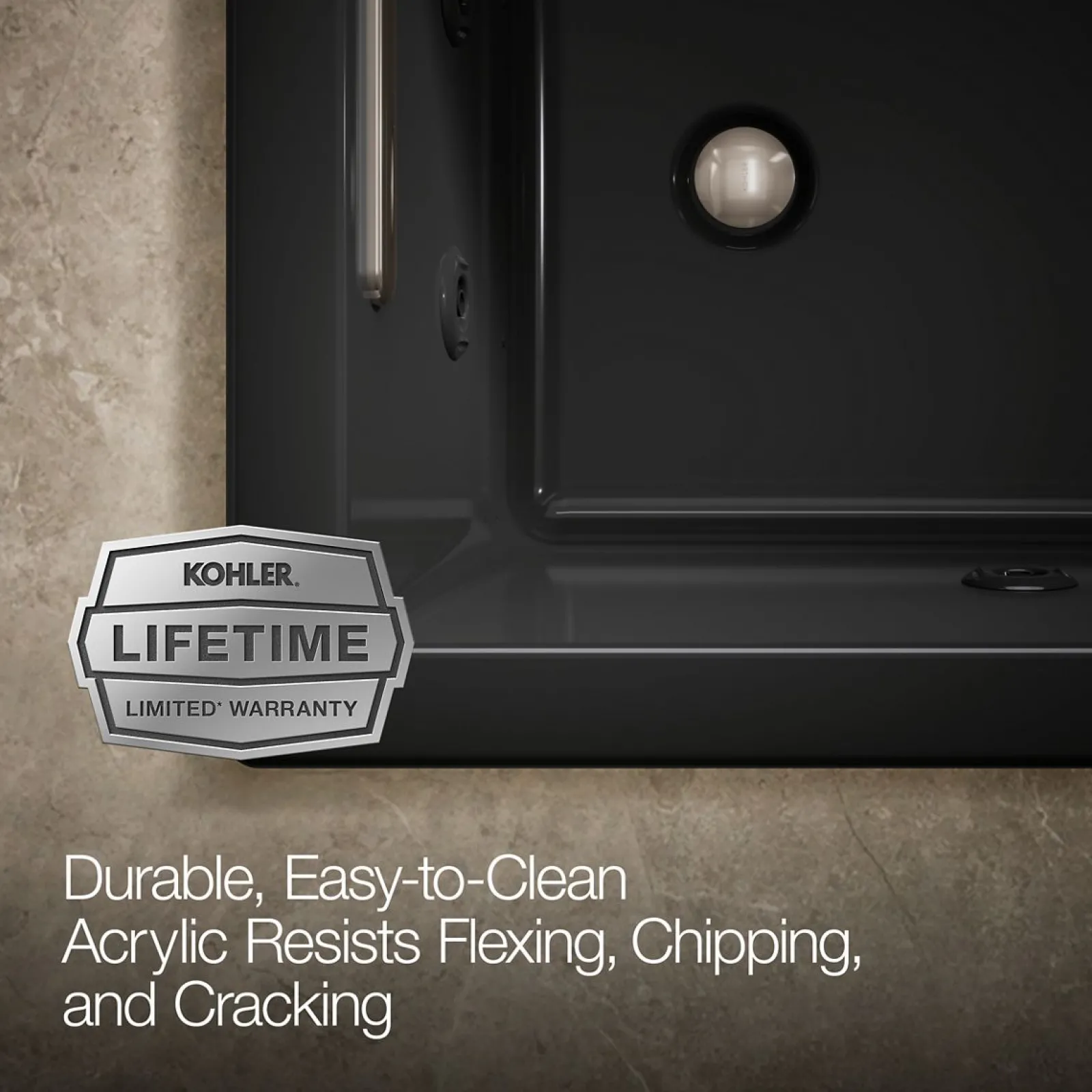 60" x 30" drop-in Heated BubbleMassage™ air bath with whirlpool^Kohler