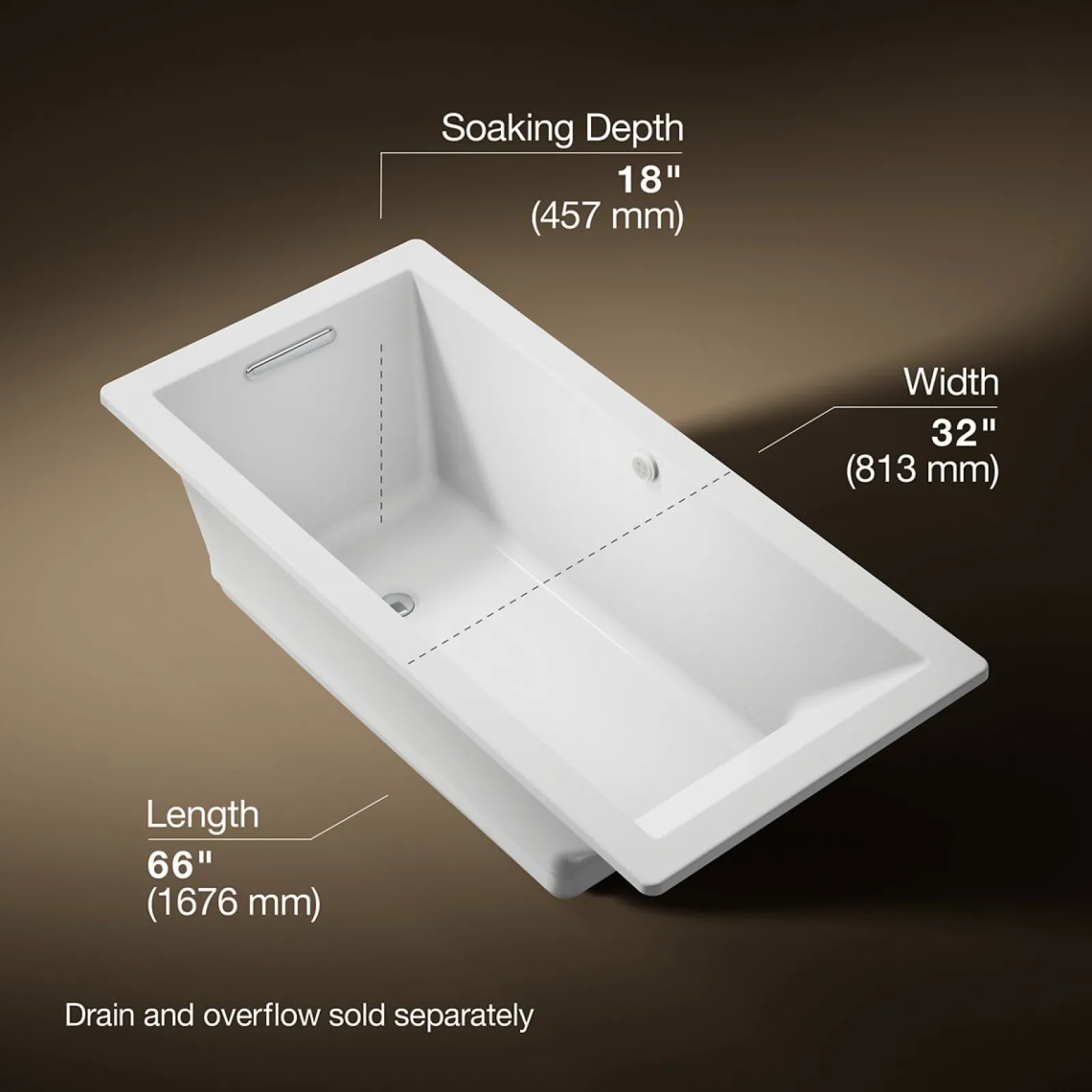66" x 32" drop-in Heated BubbleMassage™ air bath^Kohler Online