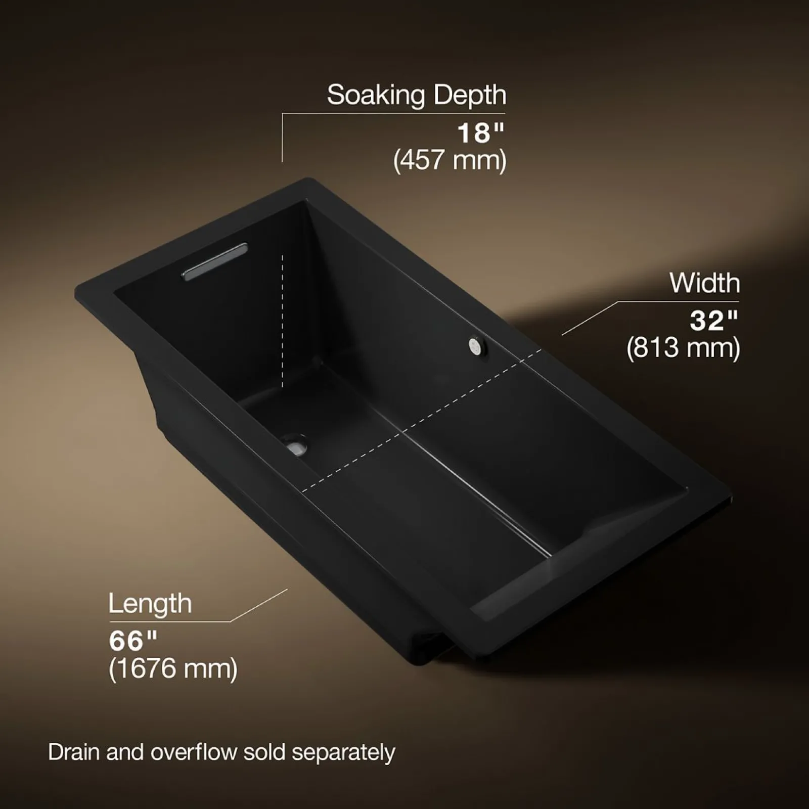 66" x 32" drop-in Heated BubbleMassage™ air bath^Kohler Online