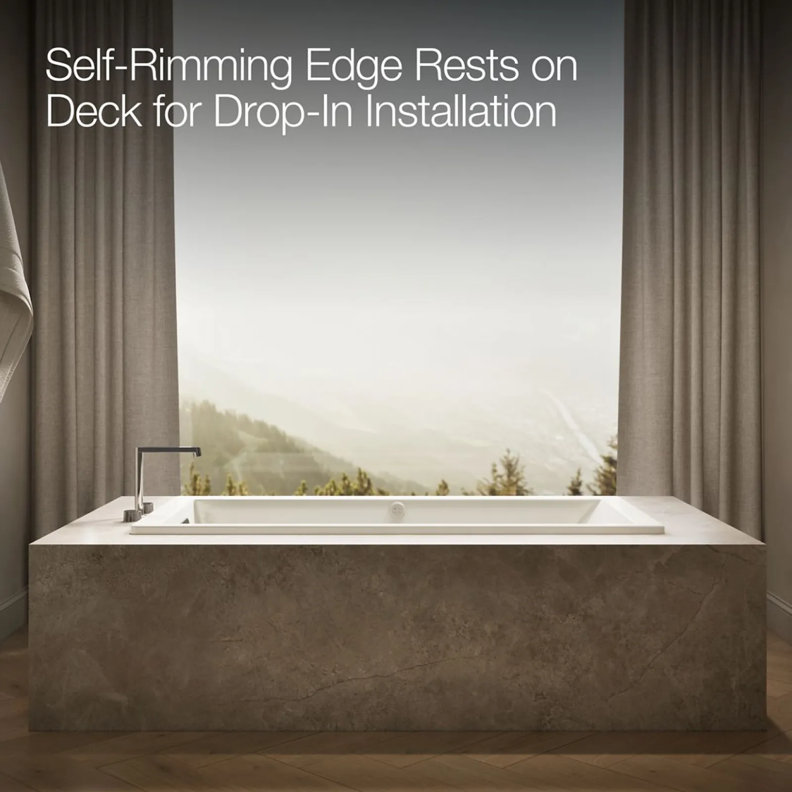 66" x 32" drop-in Heated BubbleMassage™ air bath with Bask® heated surface^Kohler Discount