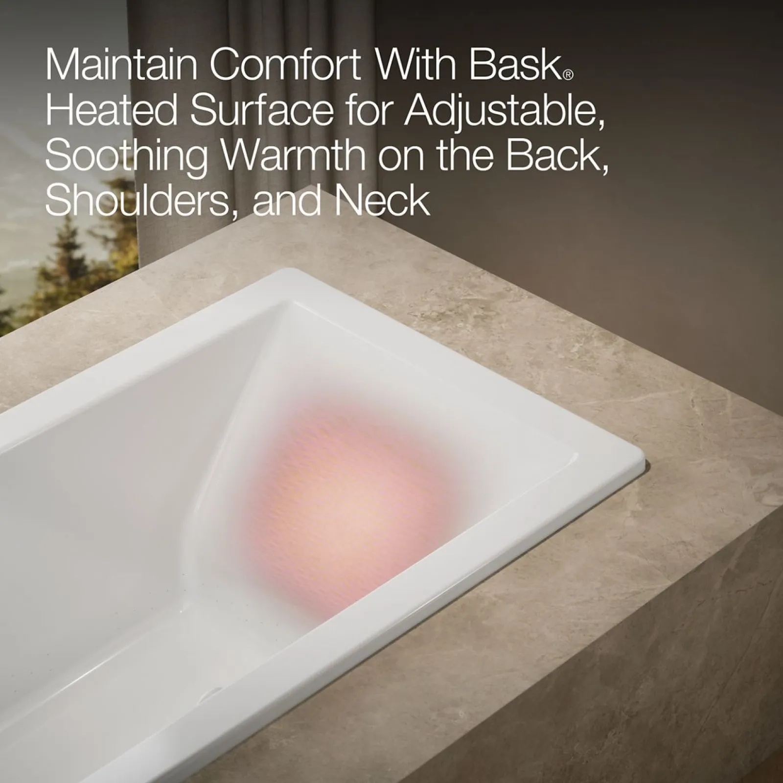 66" x 32" drop-in Heated BubbleMassage™ air bath with Bask® heated surface^Kohler Discount