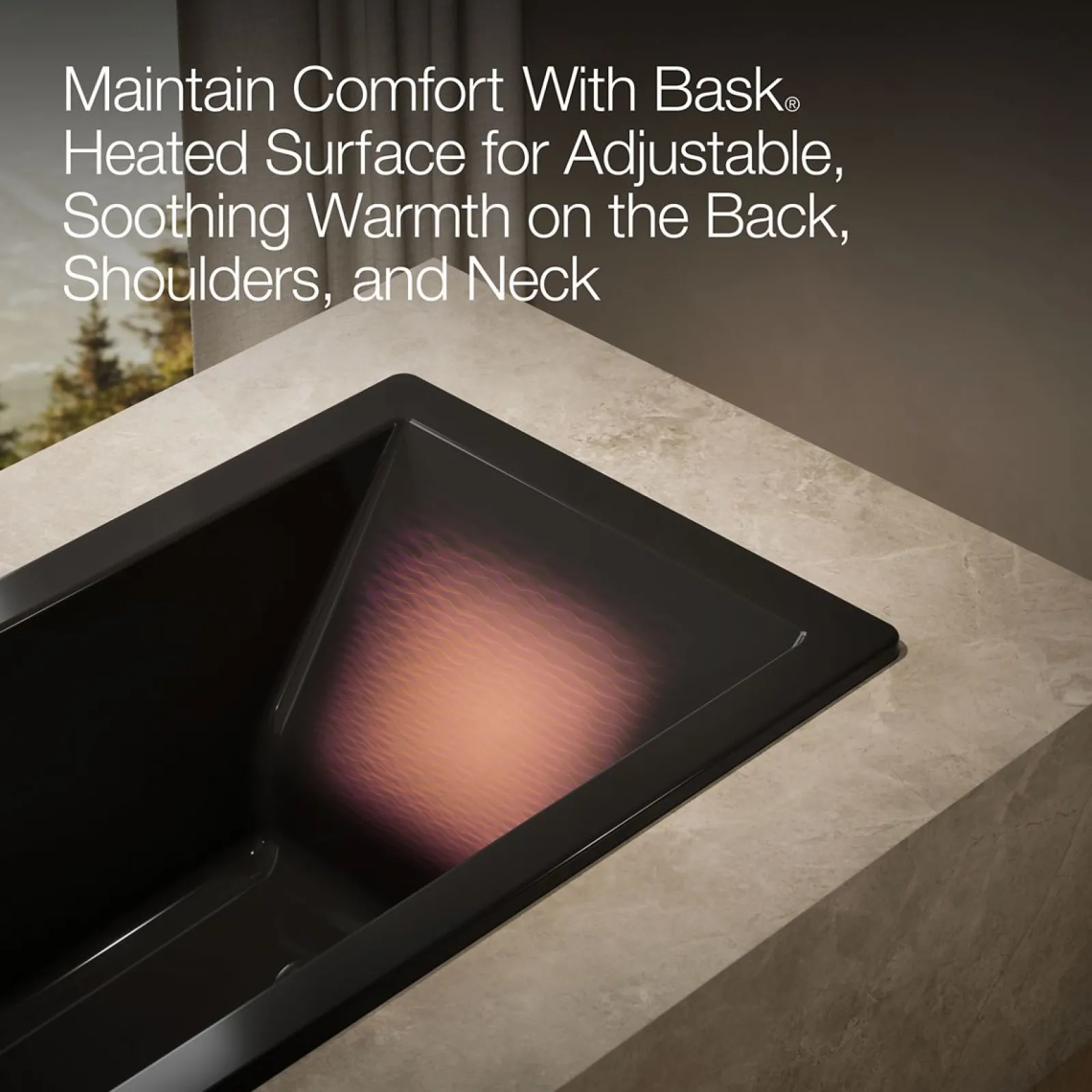 66" x 32" drop-in Heated BubbleMassage™ air bath with Bask® heated surface^Kohler Discount