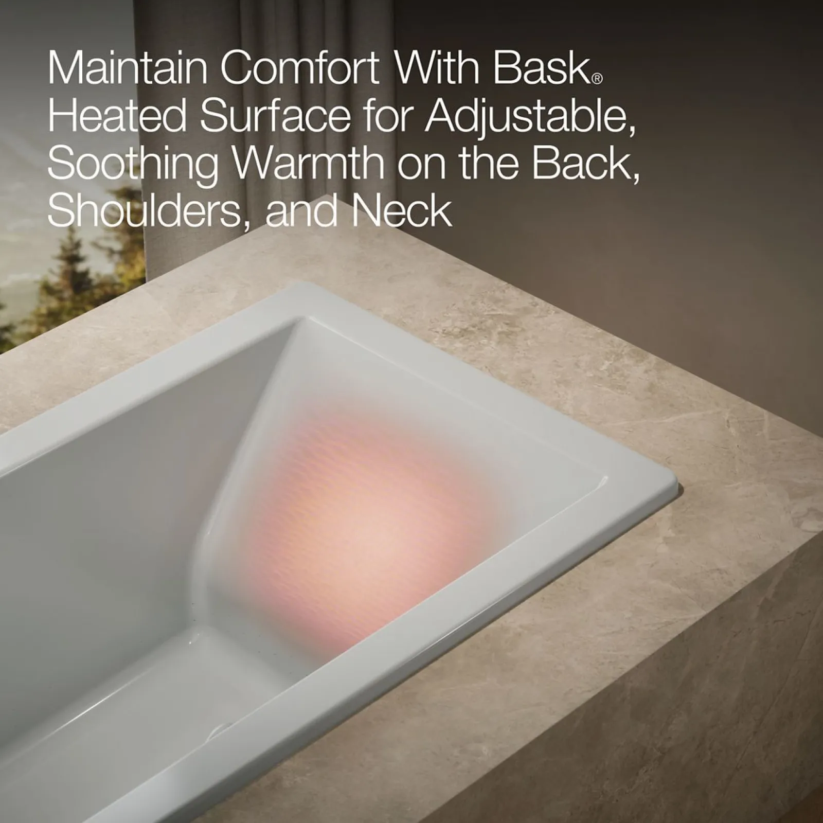 66" x 32" drop-in Heated BubbleMassage™ air bath with Bask® heated surface^Kohler Discount