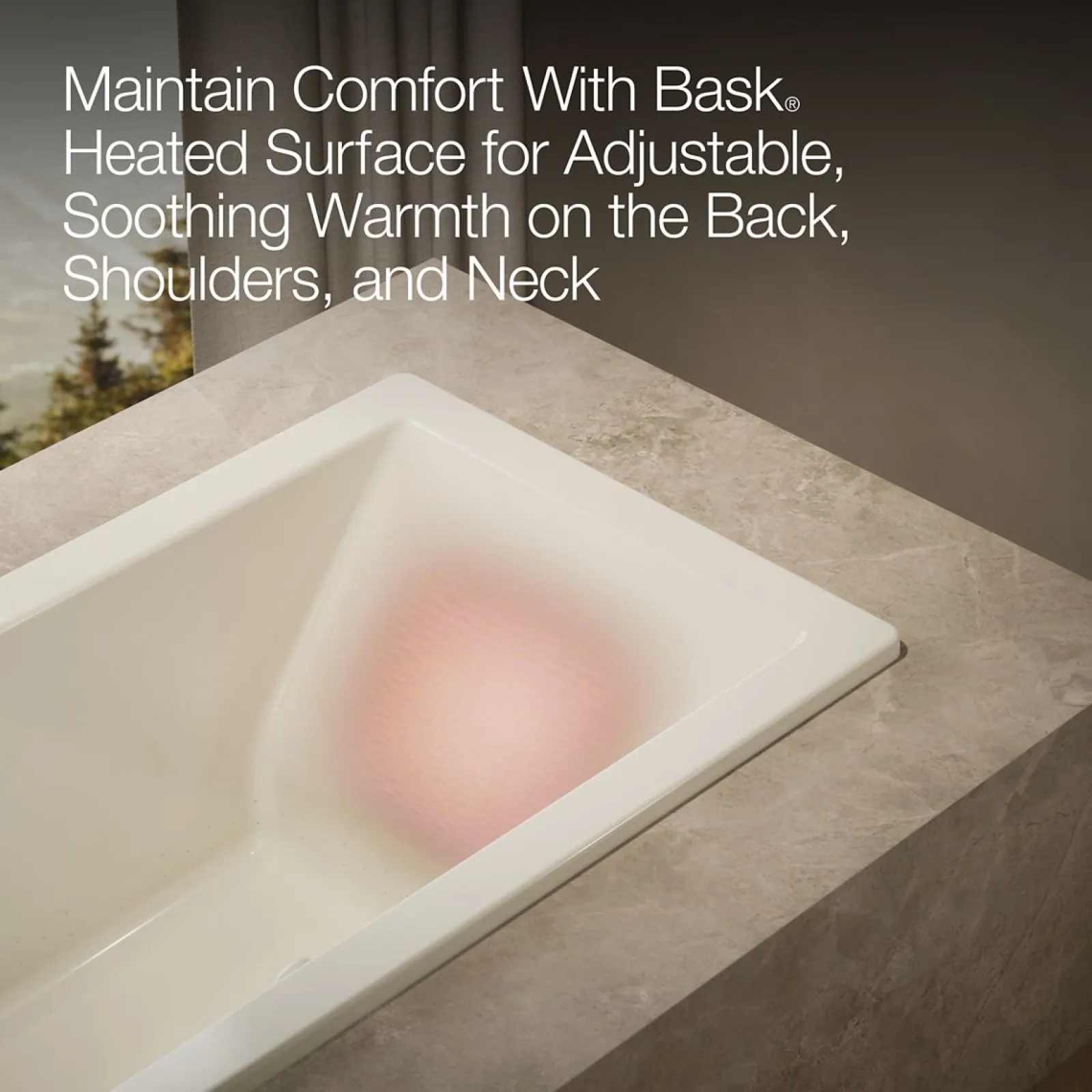 66" x 32" drop-in Heated BubbleMassage™ air bath with Bask® heated surface^Kohler Discount