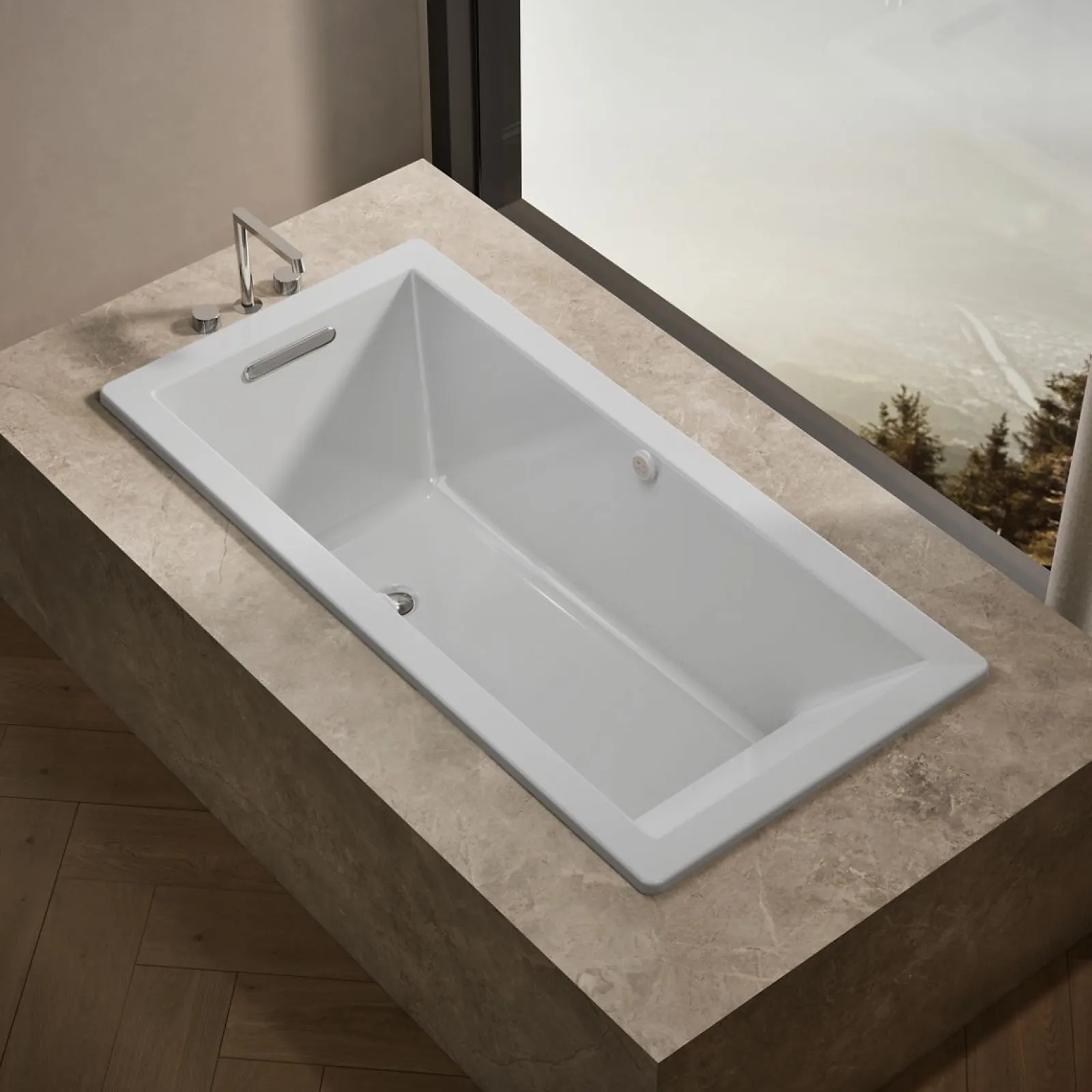66" x 32" drop-in Heated BubbleMassage™ air bath with Bask® heated surface^Kohler Discount