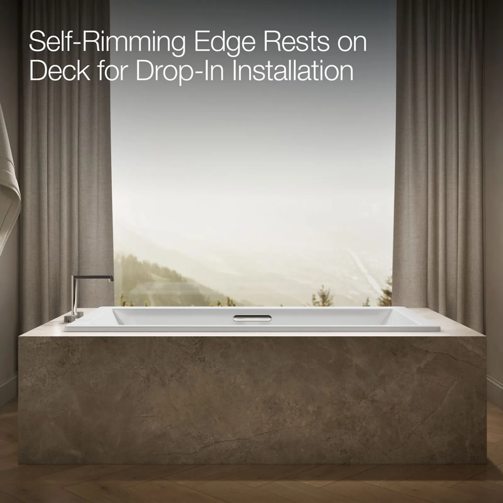 72" x 36" drop-in Heated BubbleMassage™ air bath with Bask® heated surface^Kohler Best