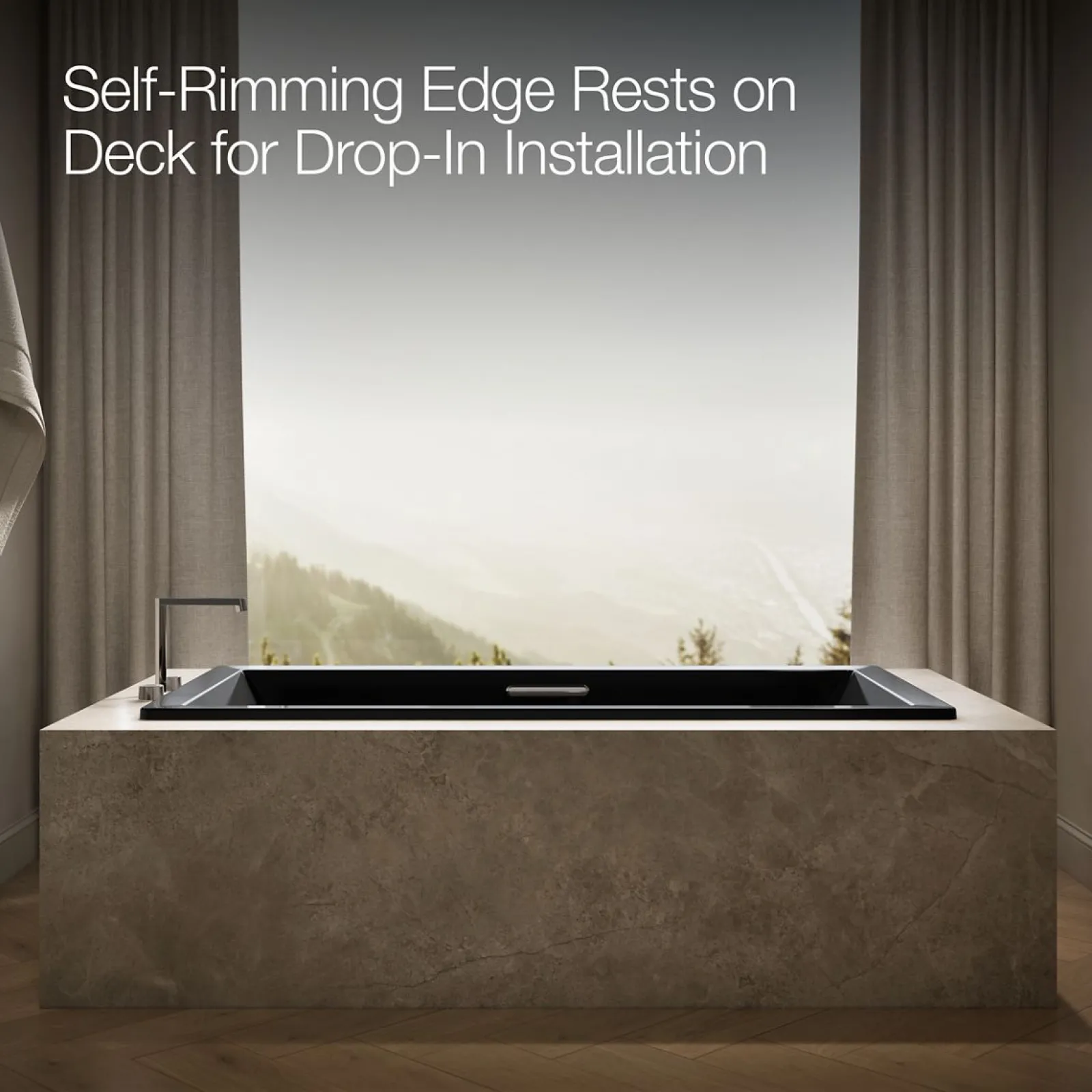 72" x 36" drop-in Heated BubbleMassage™ air bath with Bask® heated surface^Kohler Best