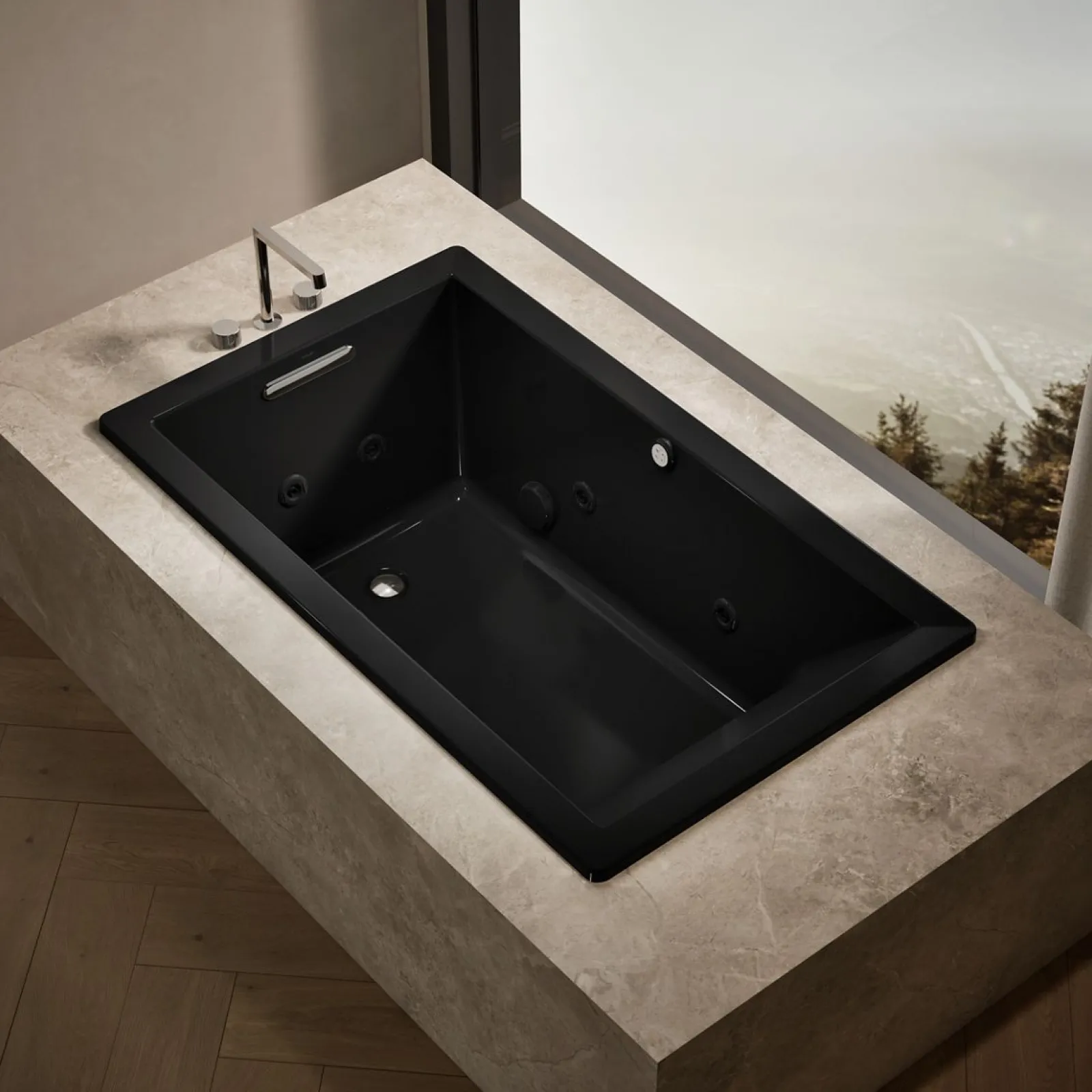 60" x 36" drop-in Heated BubbleMassage™ air bath with whirlpool^Kohler Hot