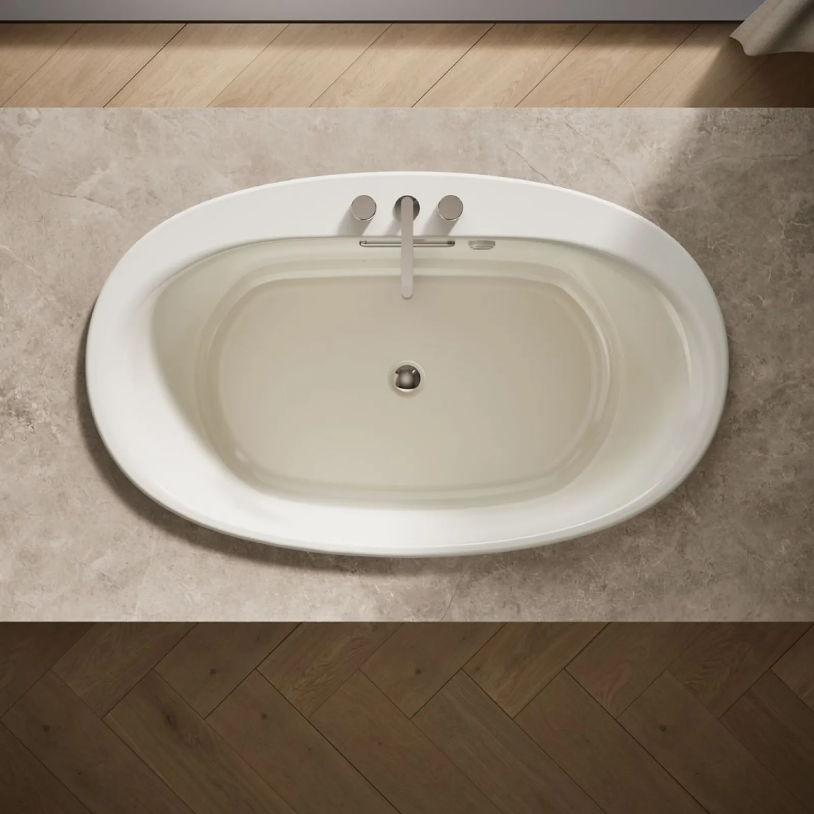 59-3/4" x 35-3/4" drop-in Heated BubbleMassage™ air bath with Bask® heated surface^Kohler New