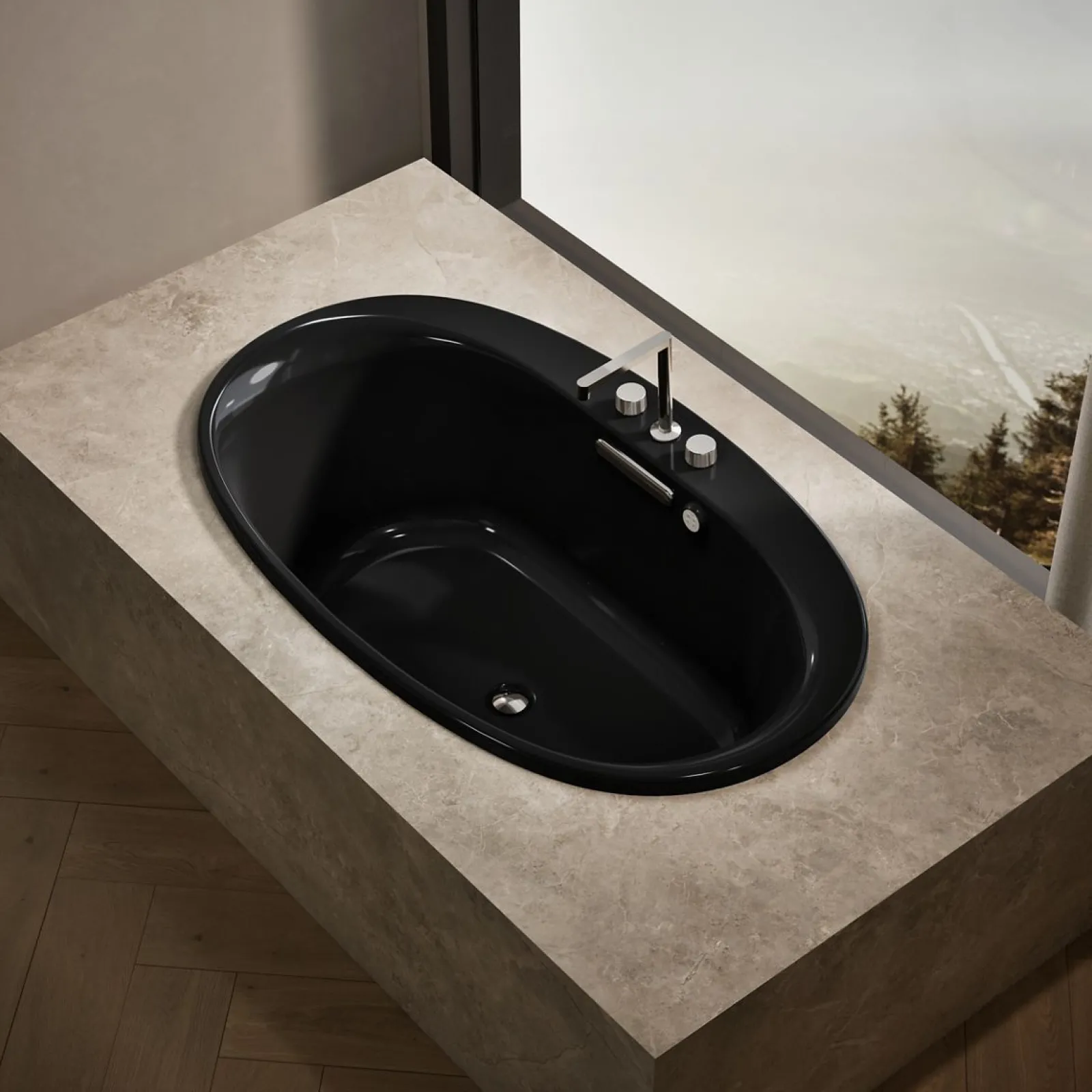 59-3/4" x 35-3/4" drop-in Heated BubbleMassage™ air bath with Bask® heated surface^Kohler New