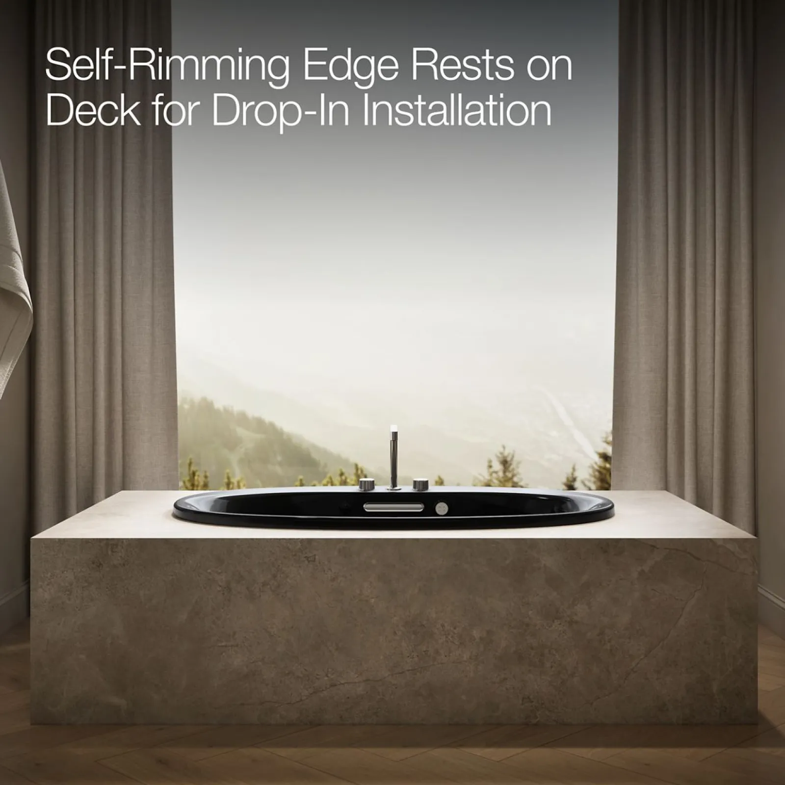59-3/4" x 35-3/4" drop-in Heated BubbleMassage™ air bath with whirlpool^Kohler Online