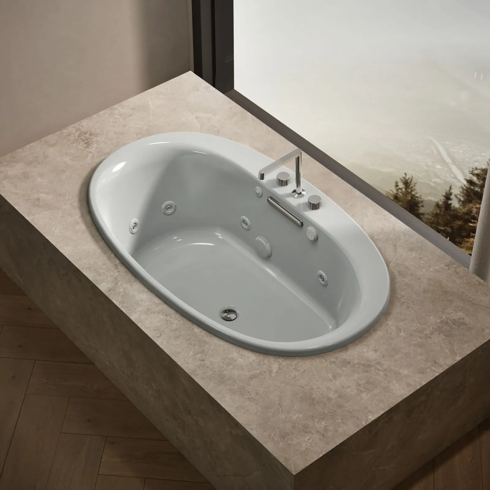59-3/4" x 35-3/4" drop-in Heated BubbleMassage™ air bath with whirlpool^Kohler Online