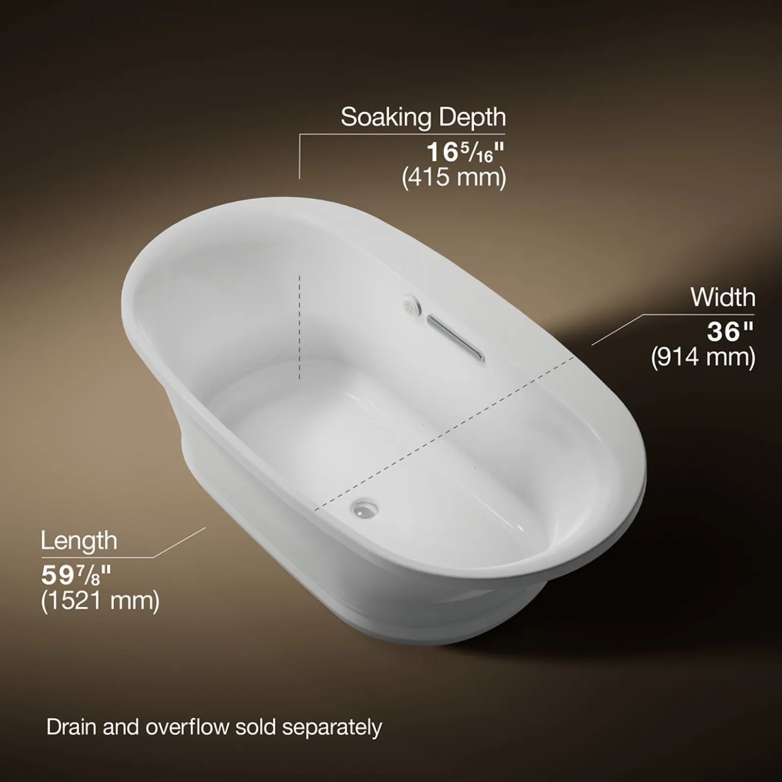 66" x 36" drop-in Heated BubbleMassage™ air bath with Bask® heated surface^Kohler Best
