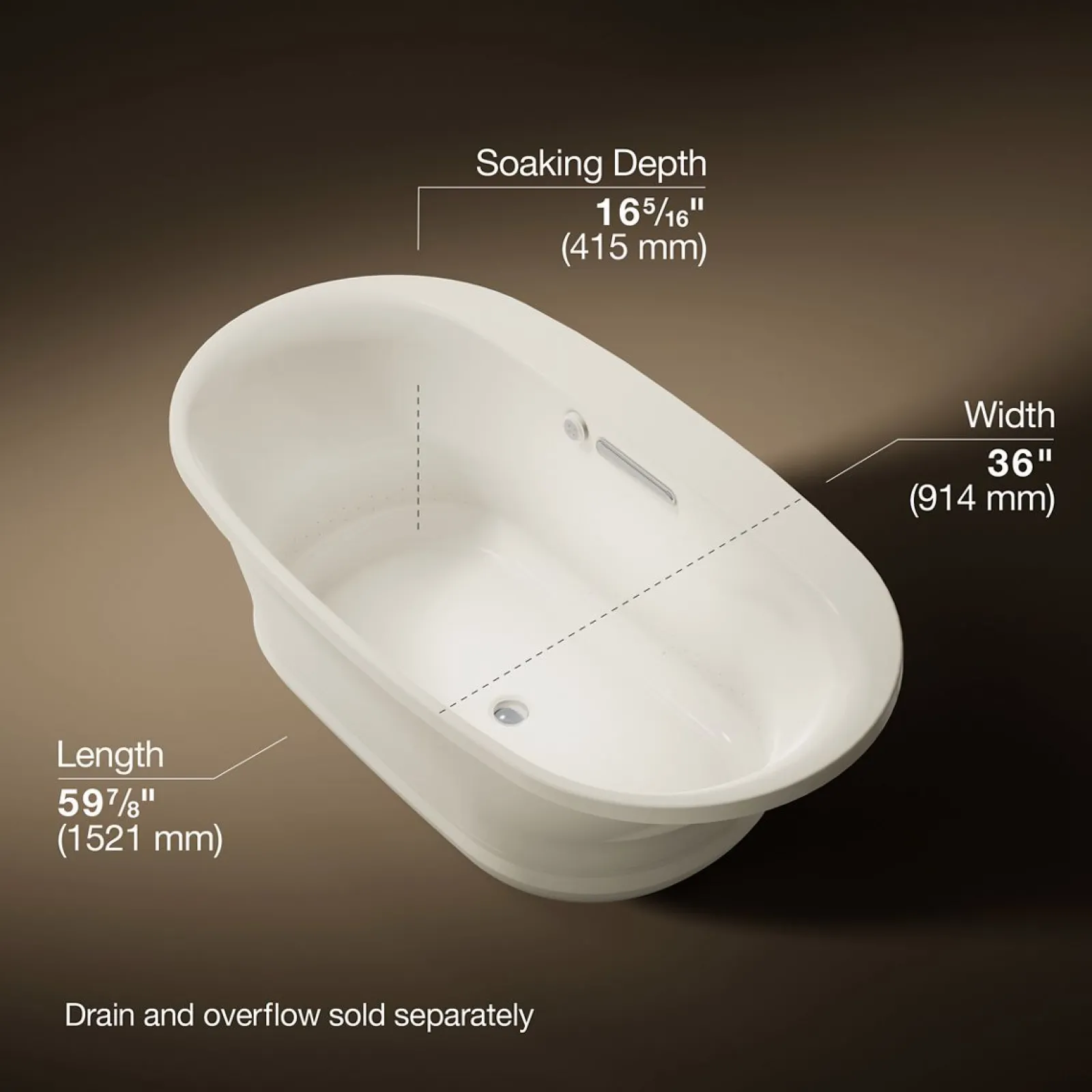 66" x 36" drop-in Heated BubbleMassage™ air bath with Bask® heated surface^Kohler Best