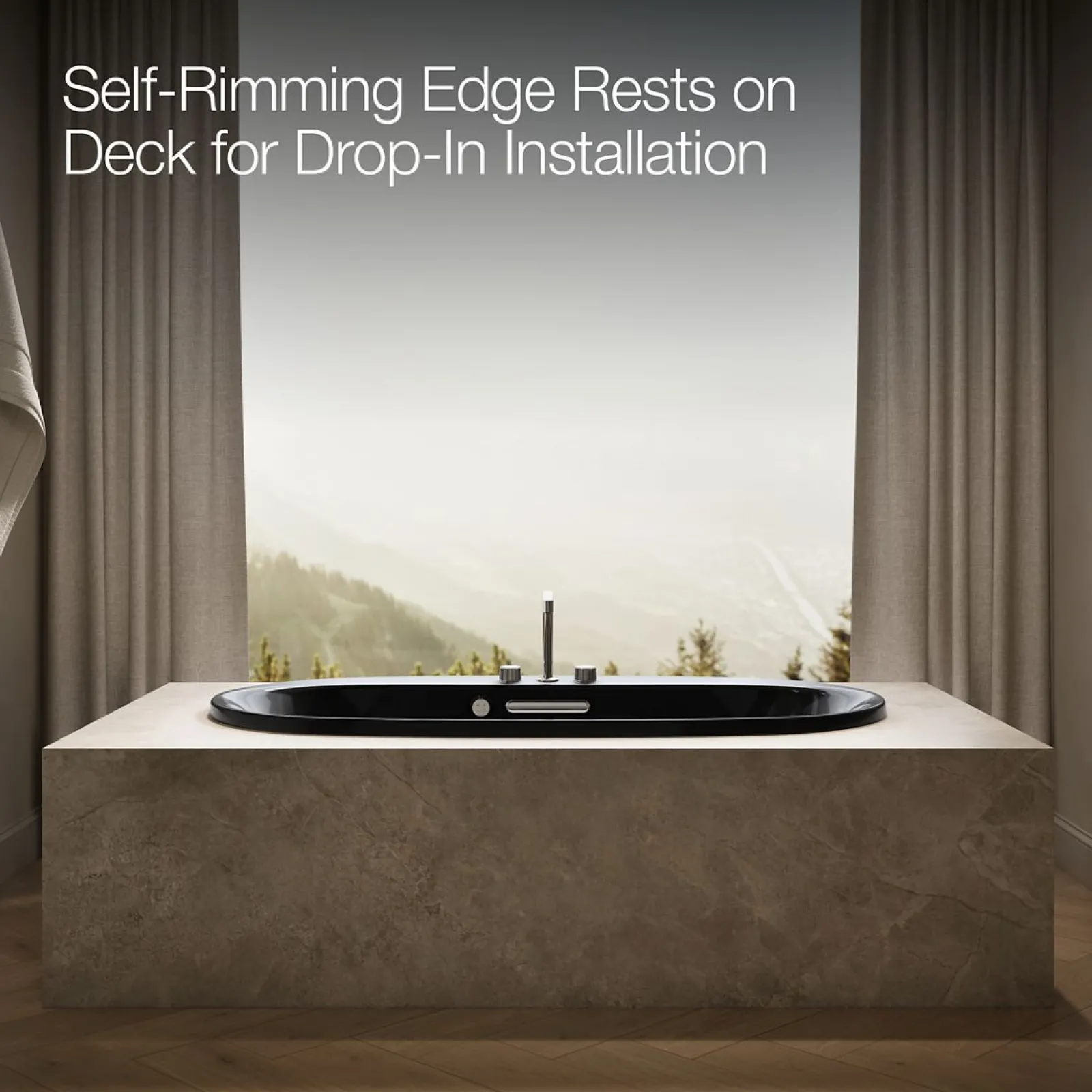 66" x 36" drop-in Heated BubbleMassage™ air bath with Bask® heated surface^Kohler Best