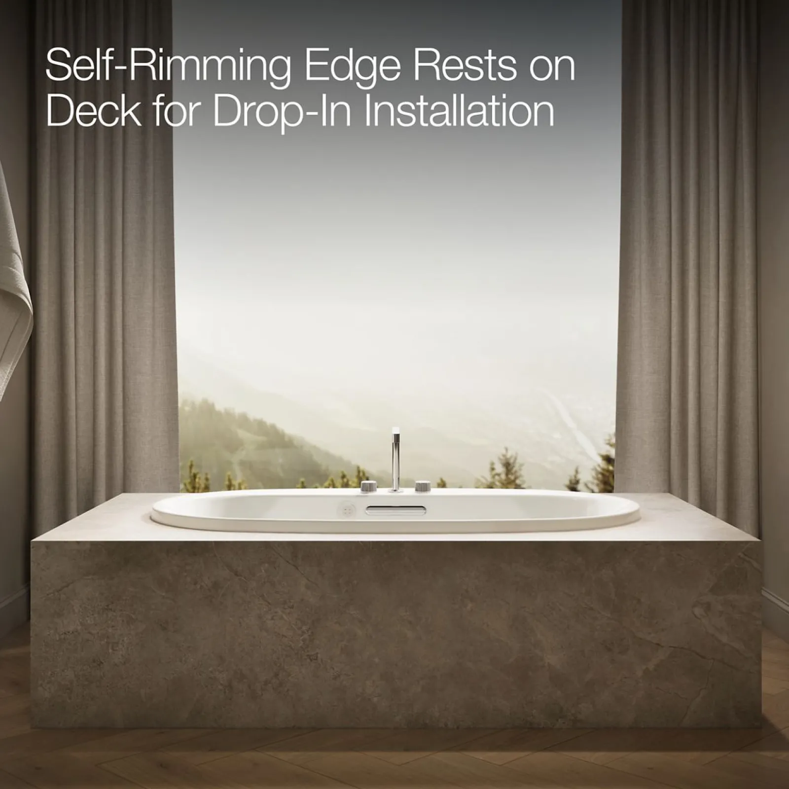66" x 36" drop-in Heated BubbleMassage™ air bath with Bask® heated surface^Kohler Best