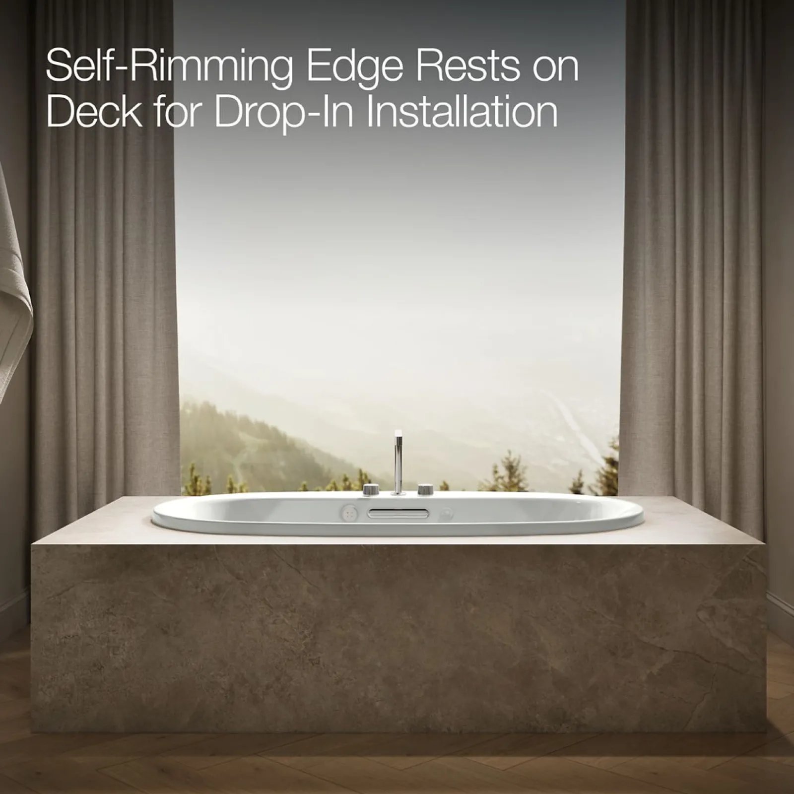65-1/2" x 35-3/4" drop-in Heated BubbleMassage™ air bath with whirlpool^Kohler Best