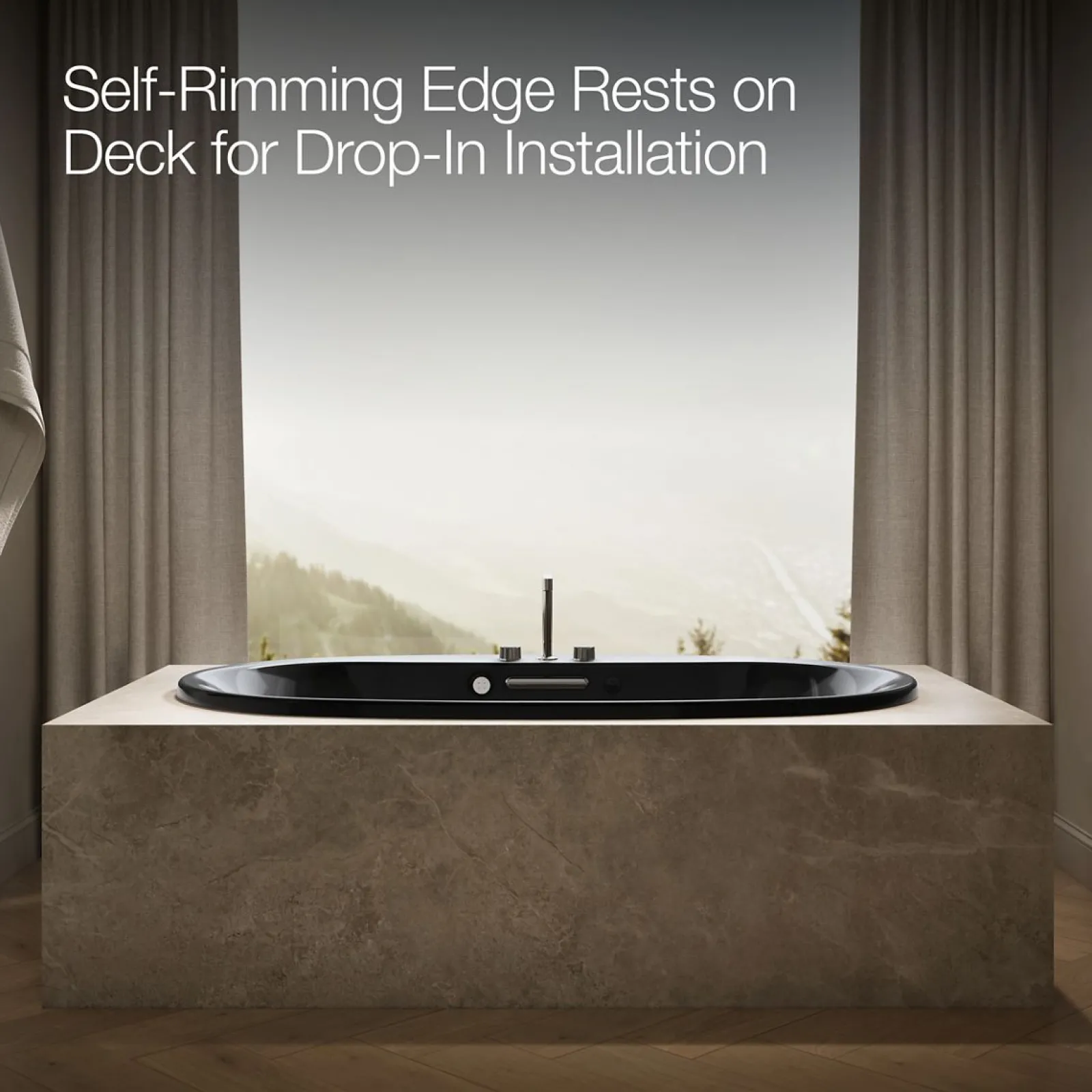 71-1/2" x 41-1/2" drop-in Heated BubbleMassage™ air bath with whirlpool^Kohler New