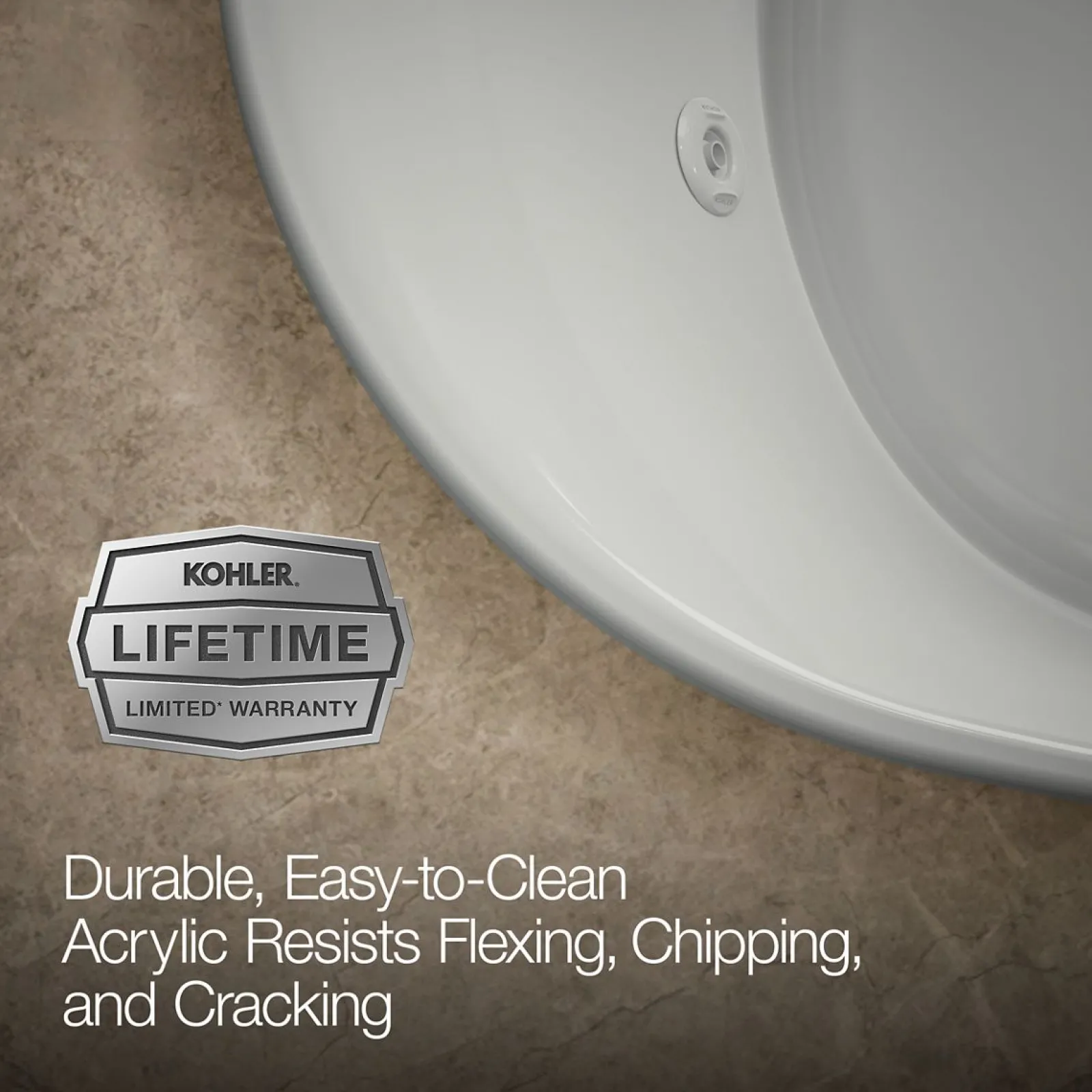 71-1/2" x 41-1/2" drop-in Heated BubbleMassage™ air bath with whirlpool^Kohler New