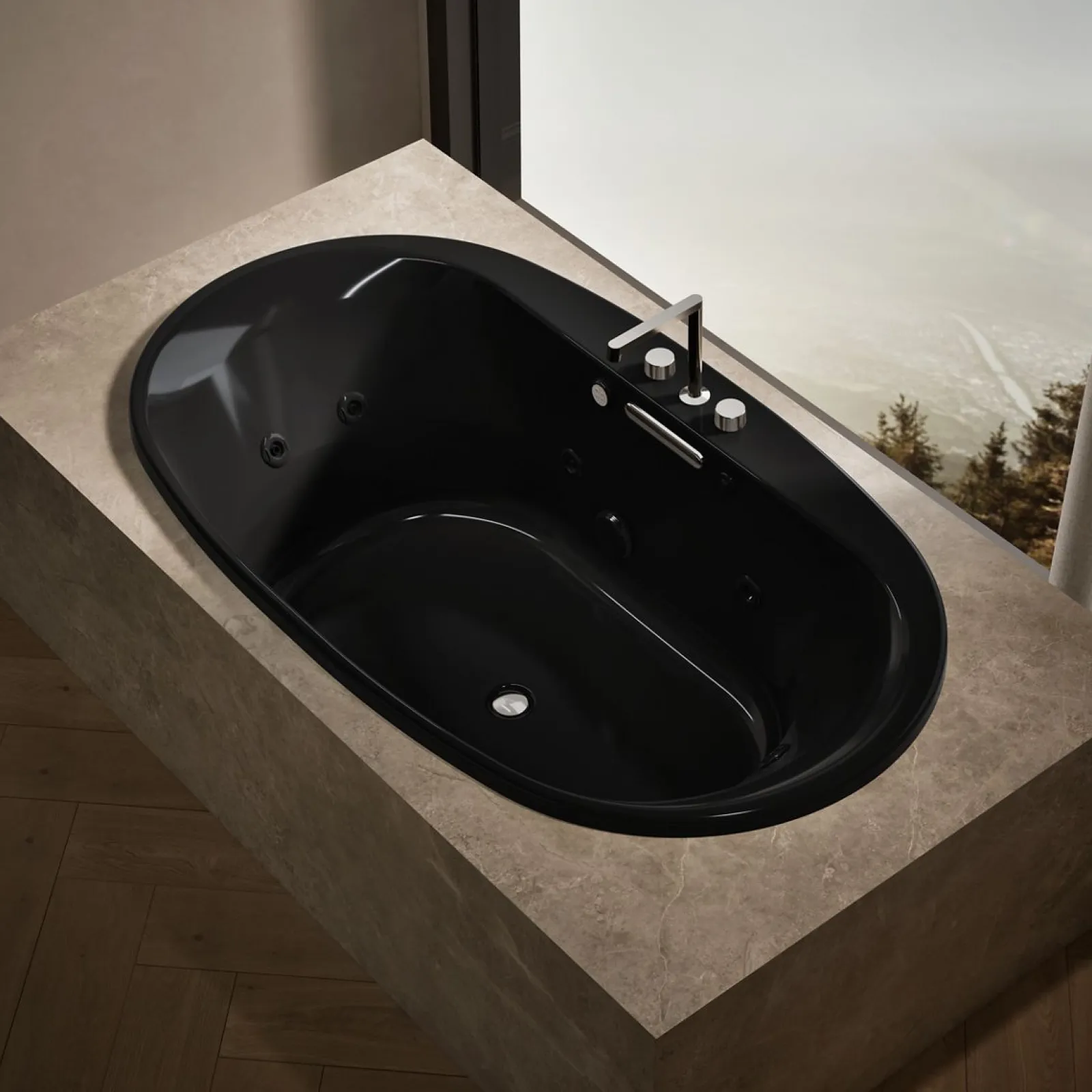 71-1/2" x 41-1/2" drop-in Heated BubbleMassage™ air bath with whirlpool^Kohler New